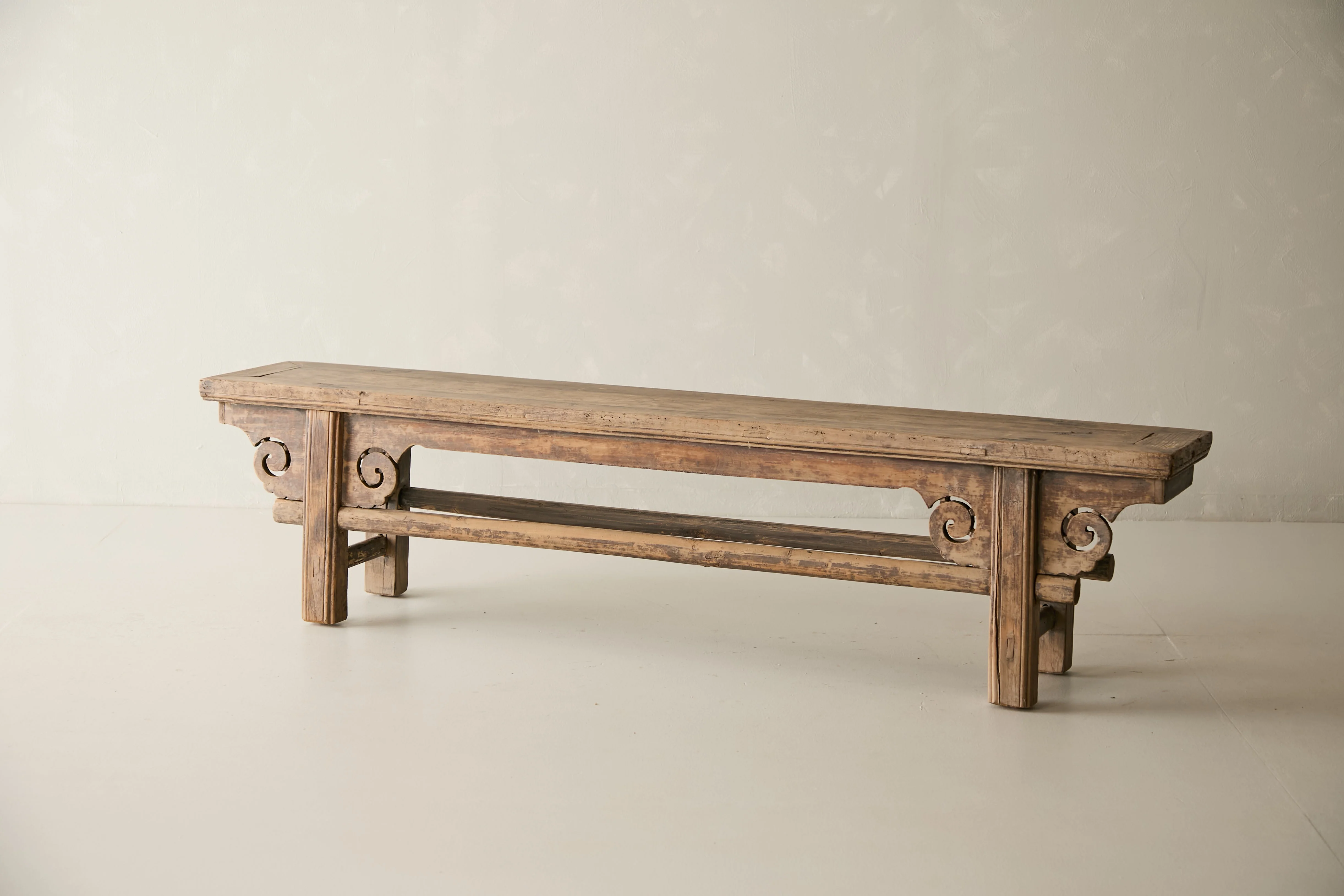Antique Solid Elm Bench - Circa 1925 No. J1 - Image 4