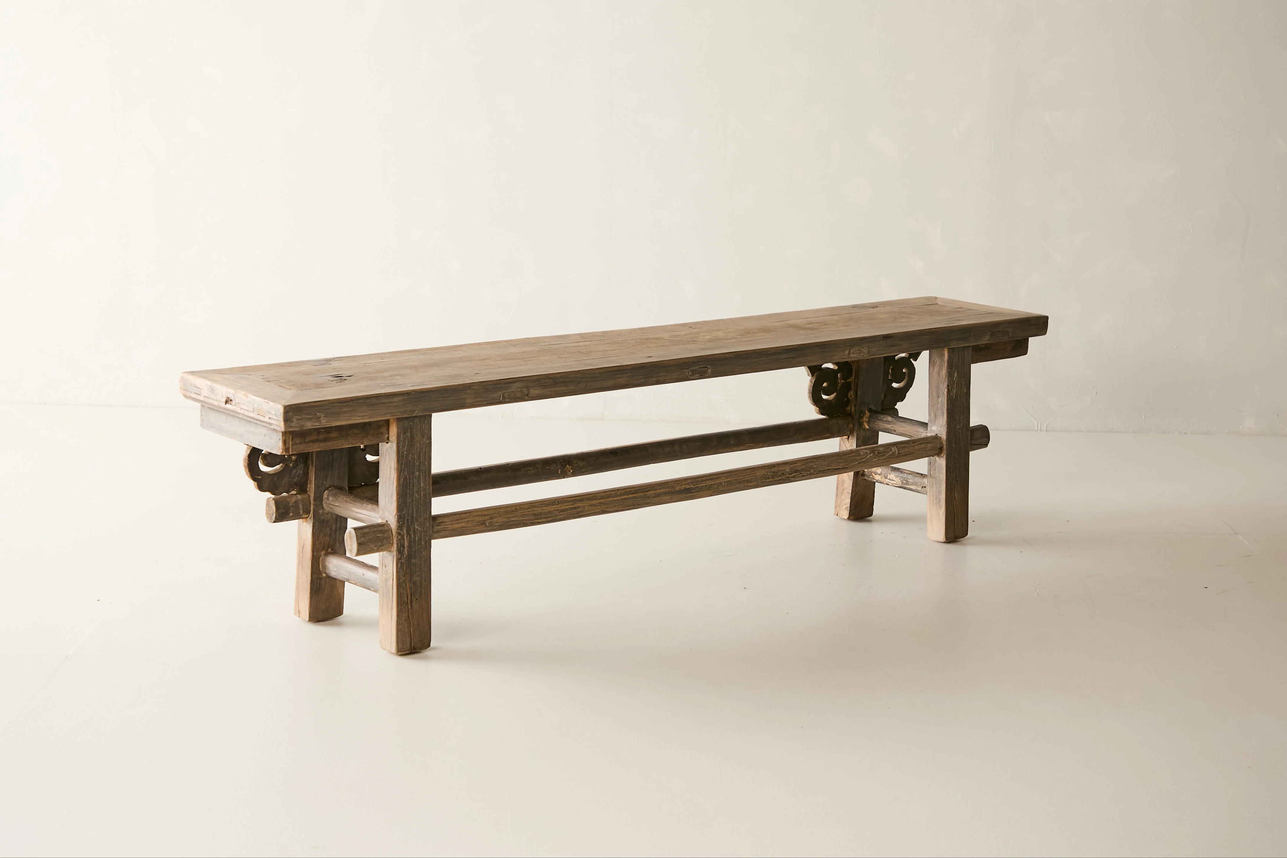 Antique Solid Elm Bench - Circa 1925 No. J1 - Image 5