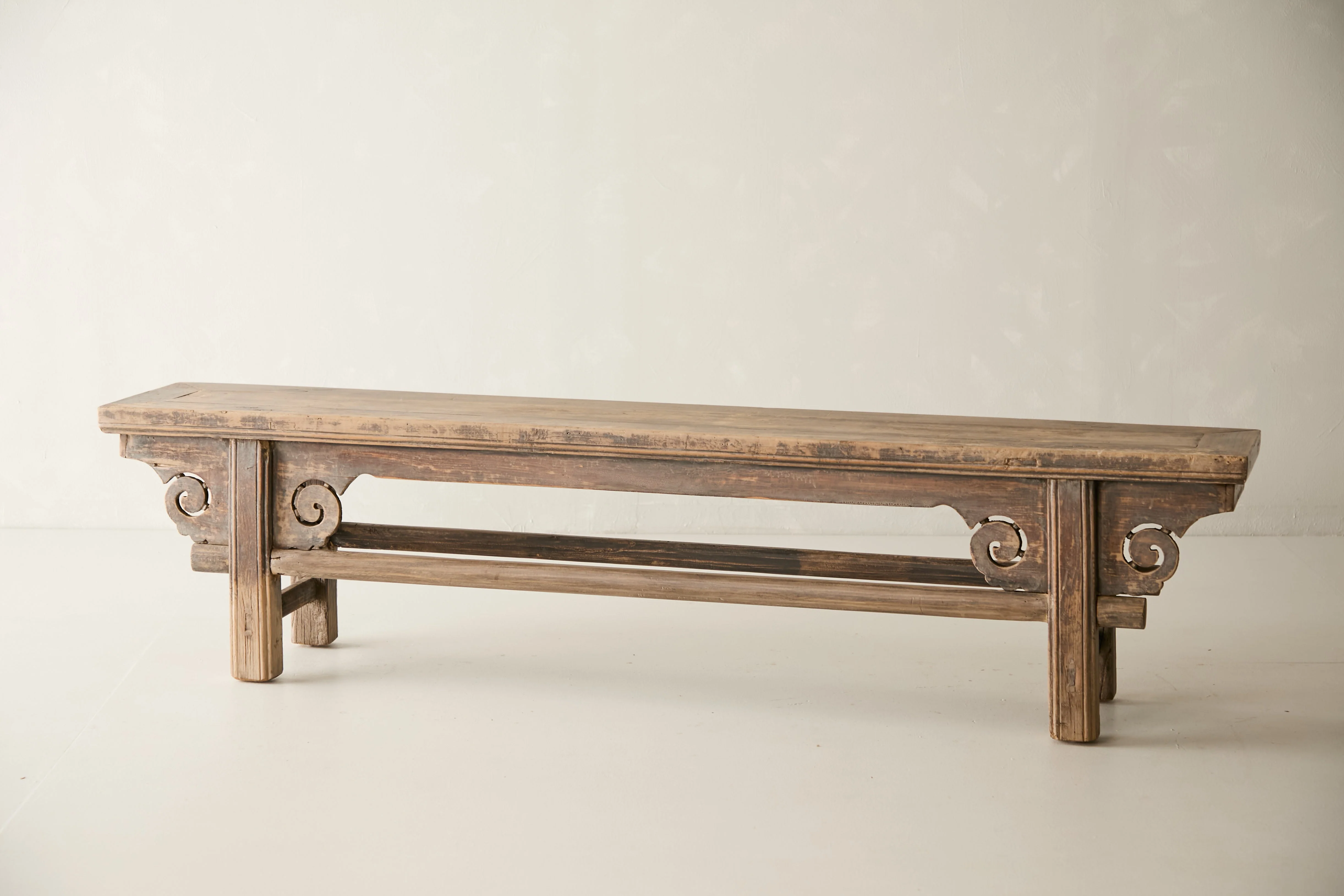 Antique Solid Elm Bench - Circa 1925 No. J2 - Image 4