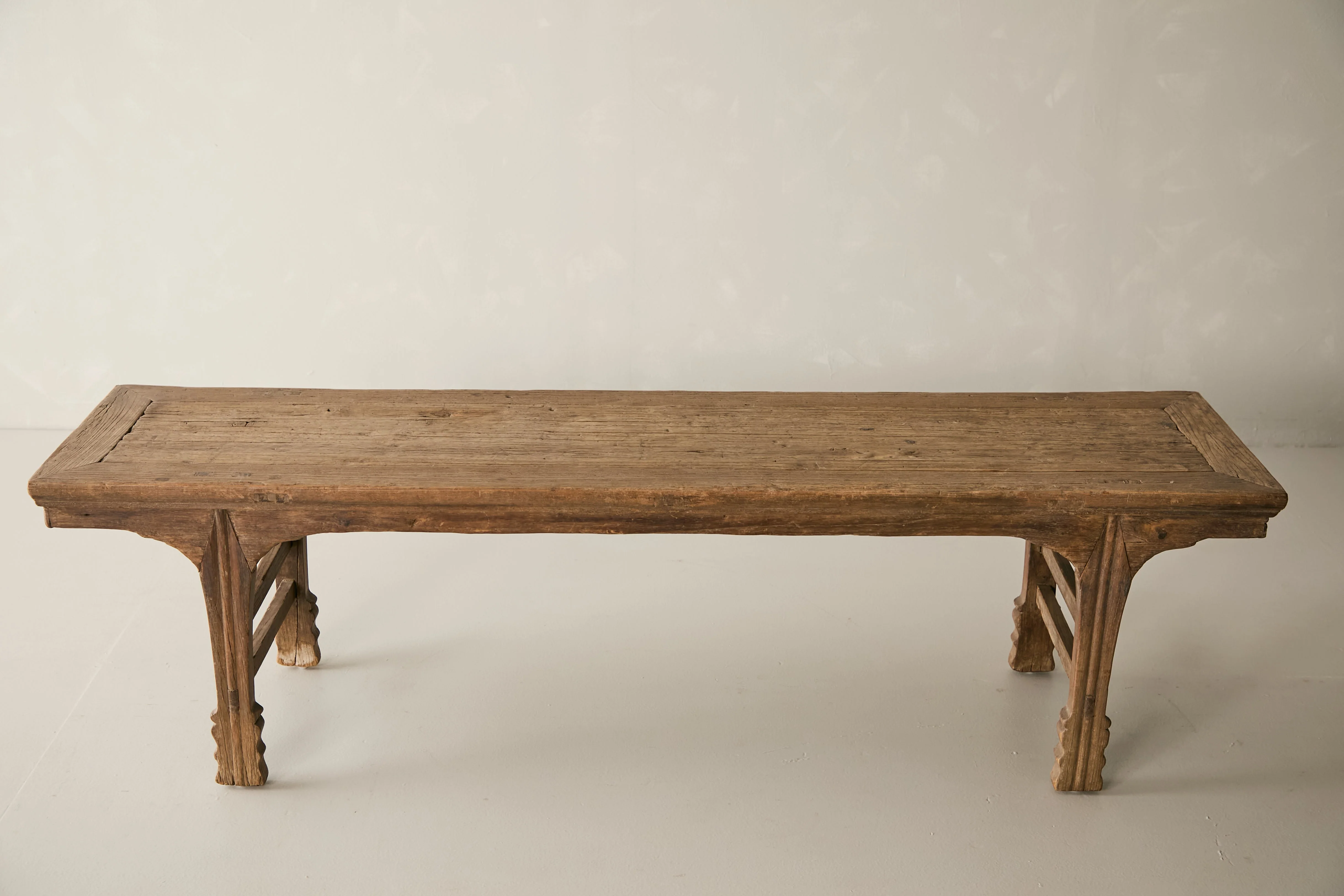 Antique Solid Elm Bench - Circa 1915 No. J17 - Image 3