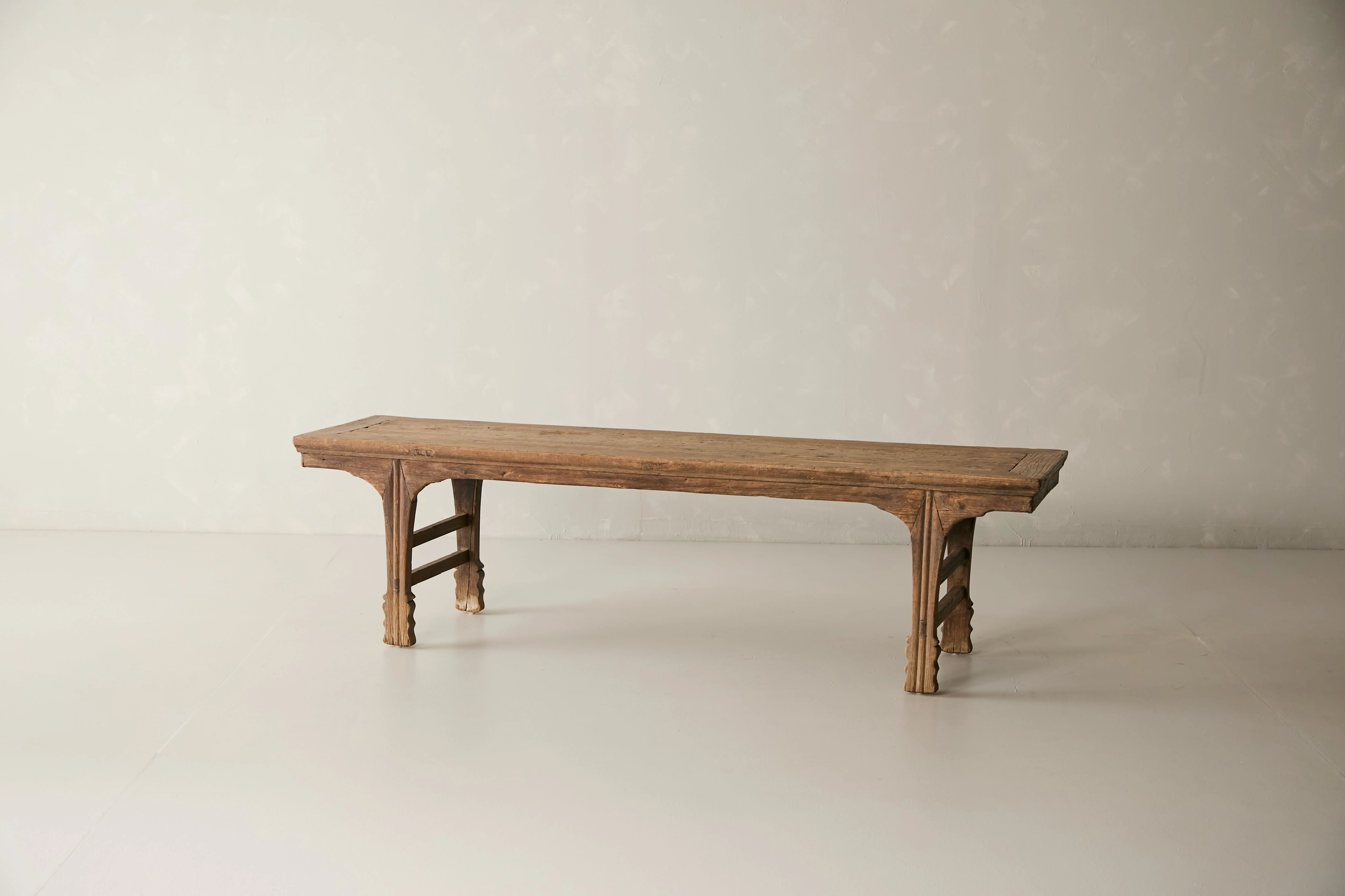 Antique Solid Elm Bench - Circa 1915 No. J17 - Image 4