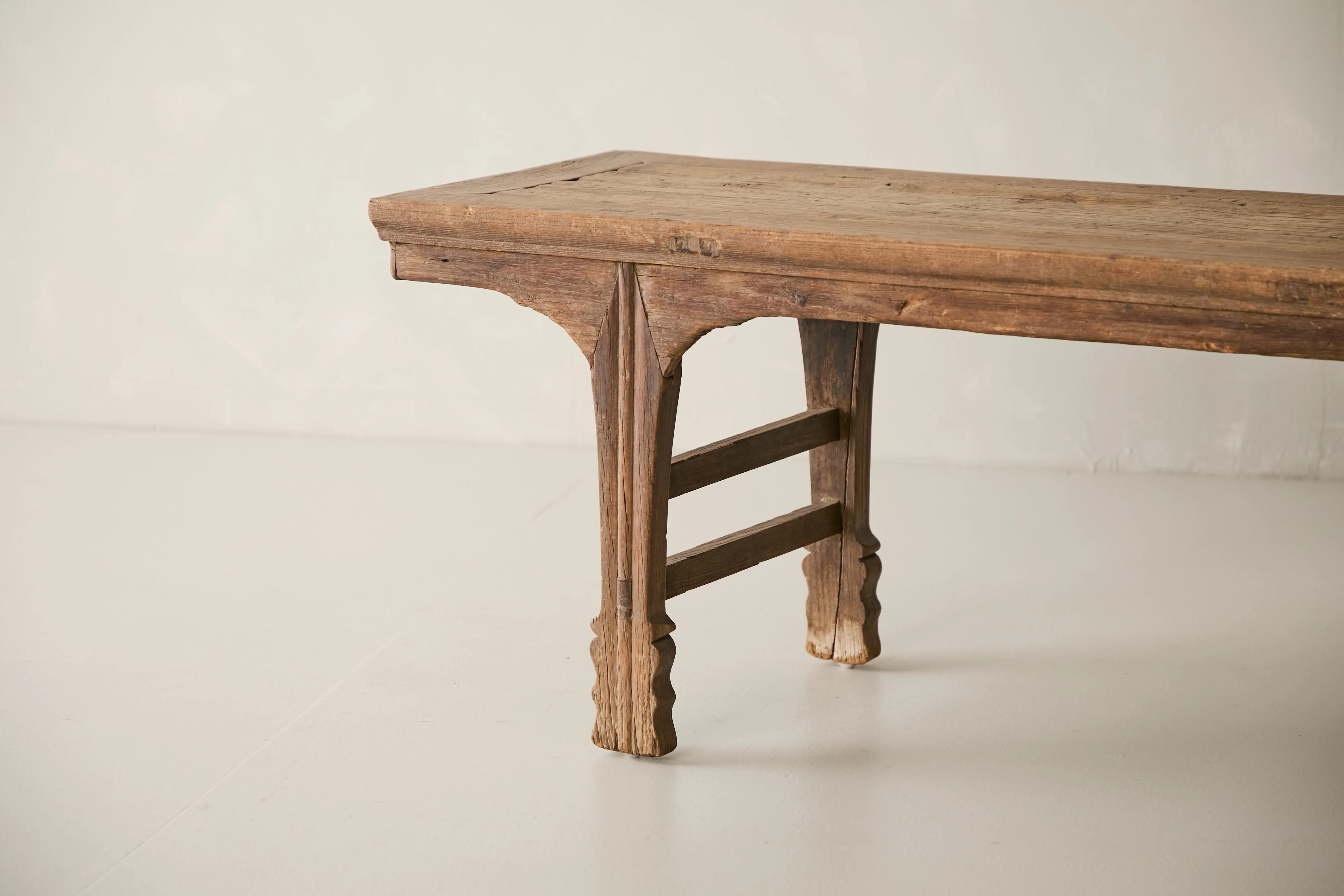 Antique Solid Elm Bench - Circa 1915 No. J17 - Image 5
