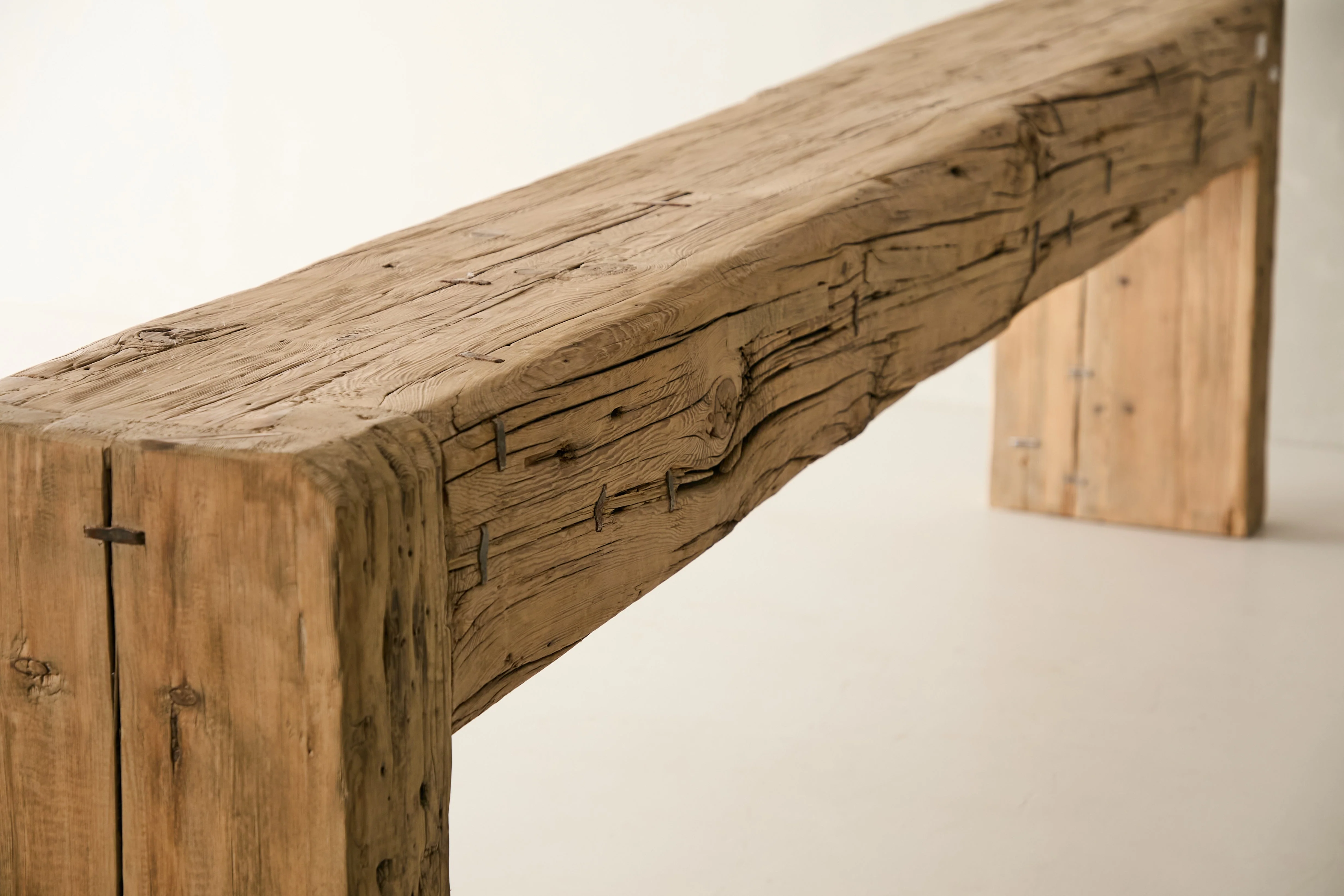 Reclaimed Solid Pine Beam Console No. J31 - Image 3