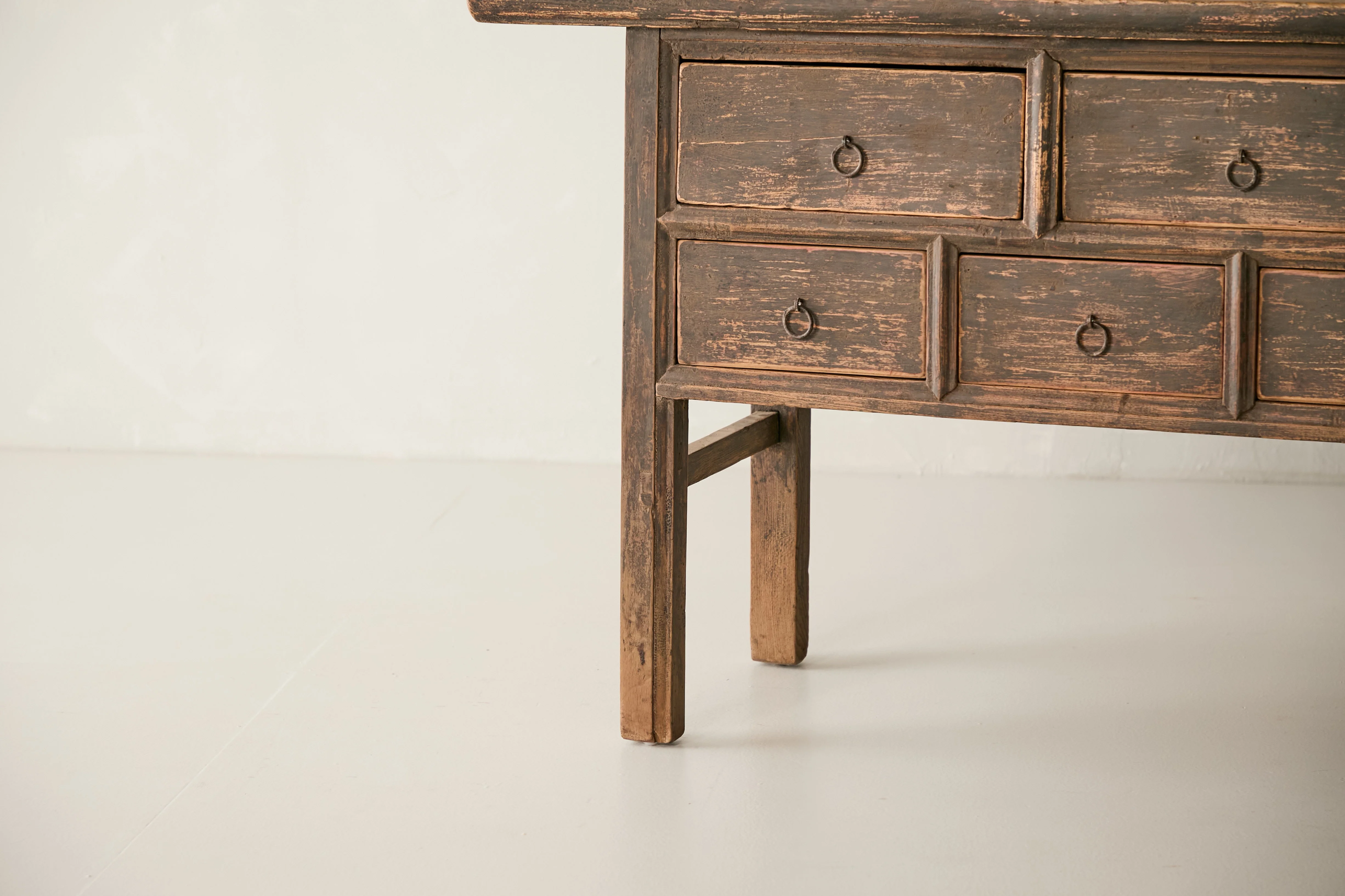 Vintage Solid Elm 7-Drawer Console - Circa 1945 No. J34 - Image 5