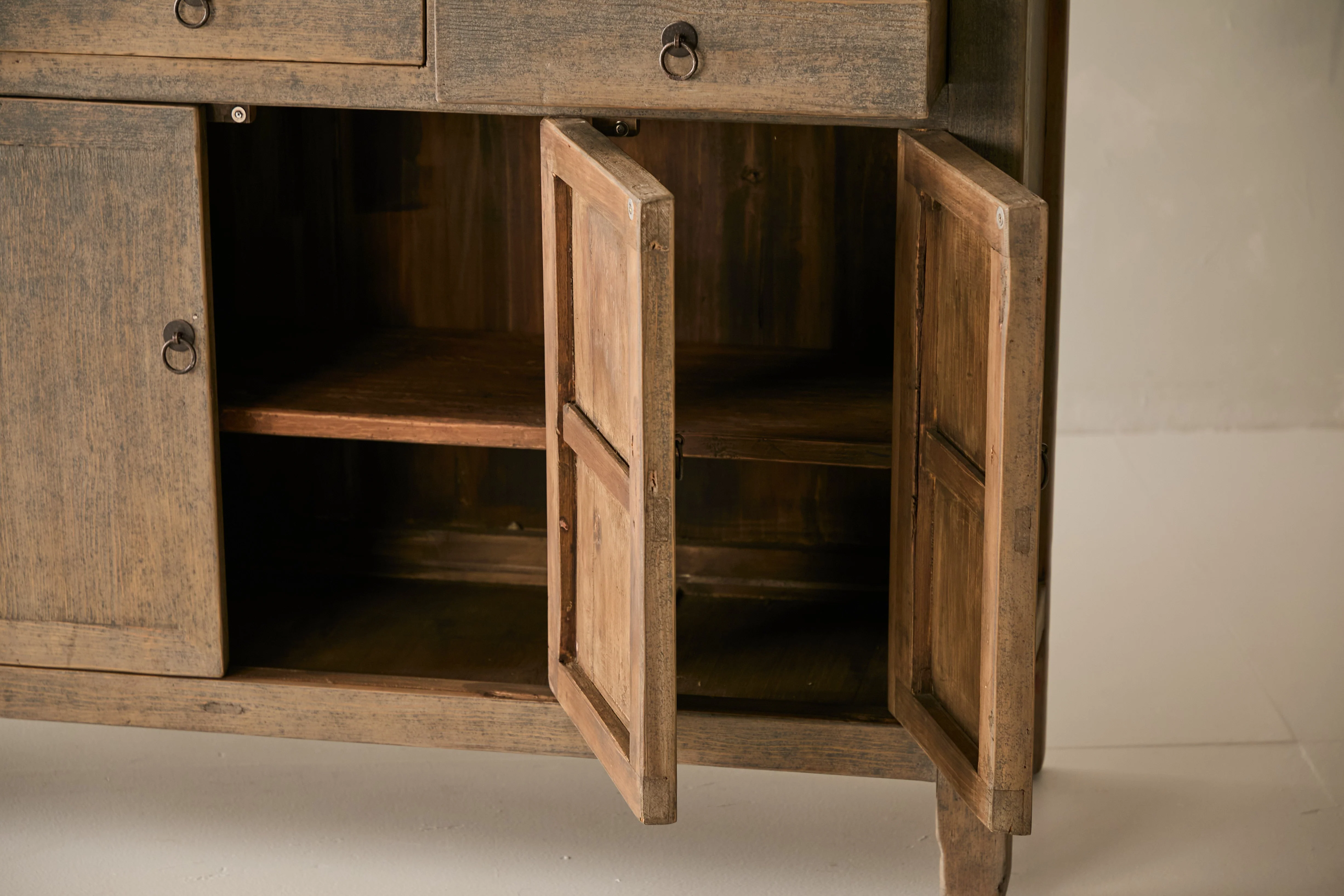 Vintage Solid Pine 4-Door Sideboard - Circa 1945 No. J87 - Image 7