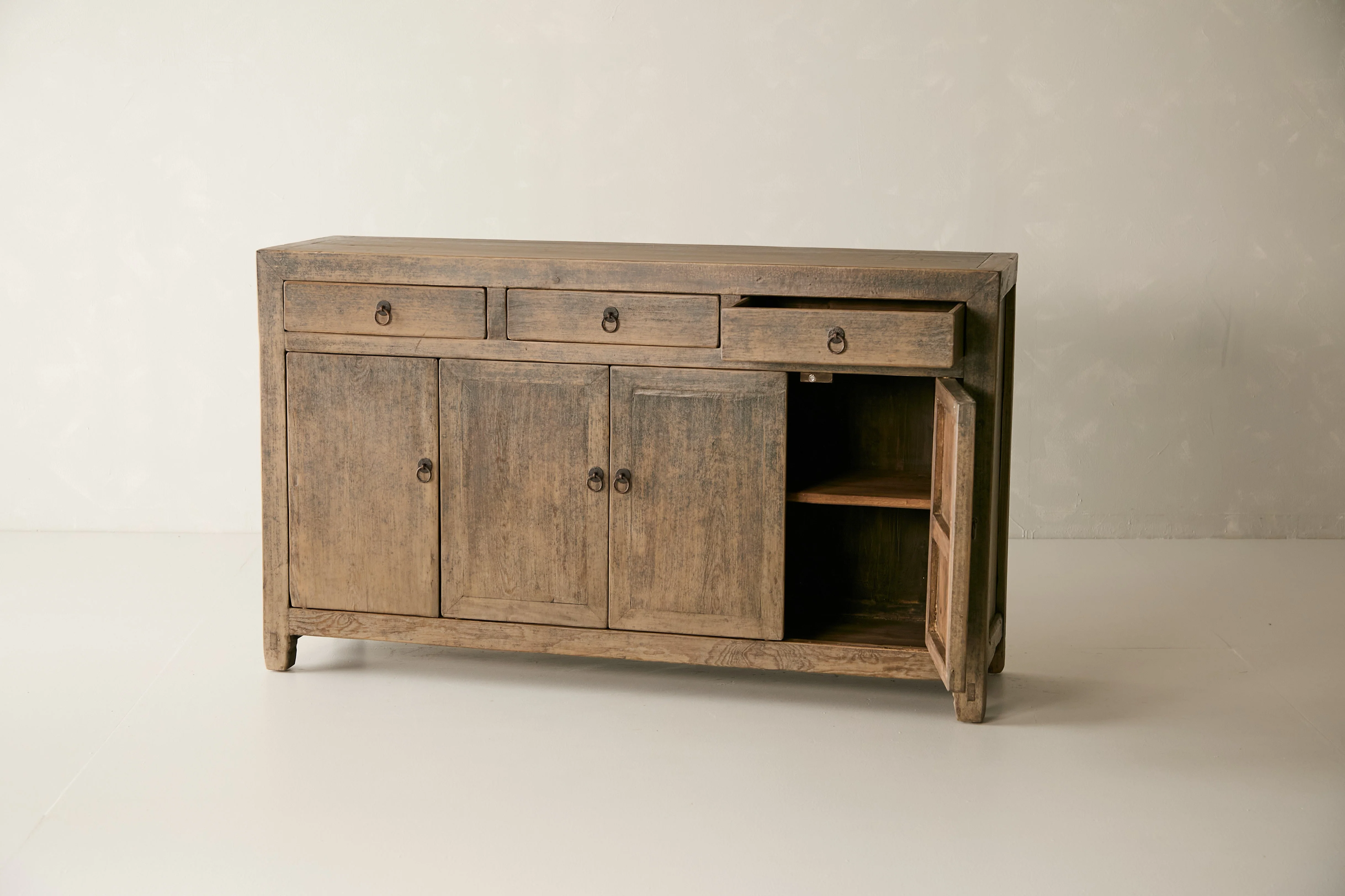 Vintage Solid Pine 4-Door Sideboard - Circa 1945 No. J89 - Image 6