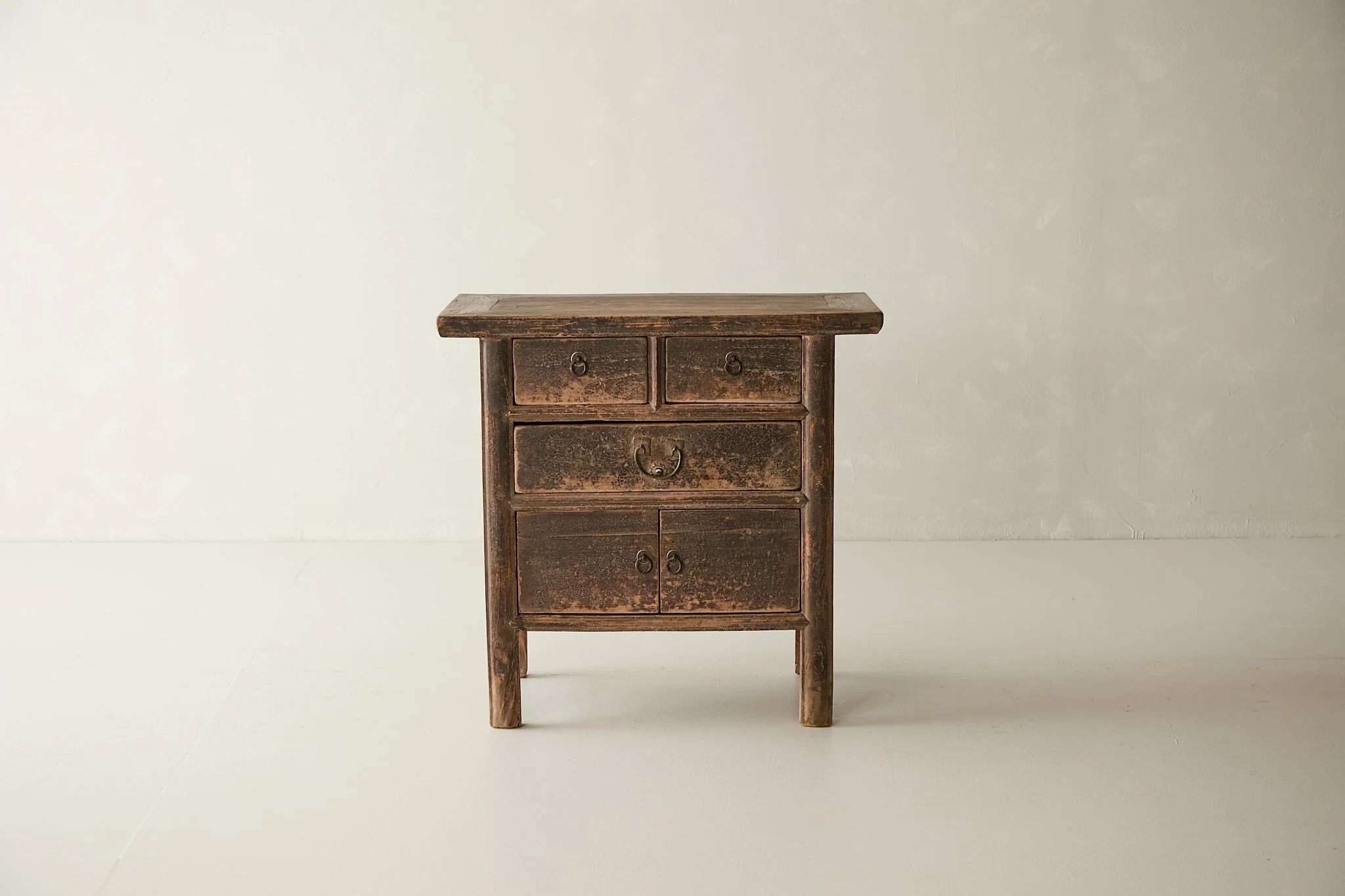 Vintage Elm Distressed Black Sideboard - Circa 1925 No. M34