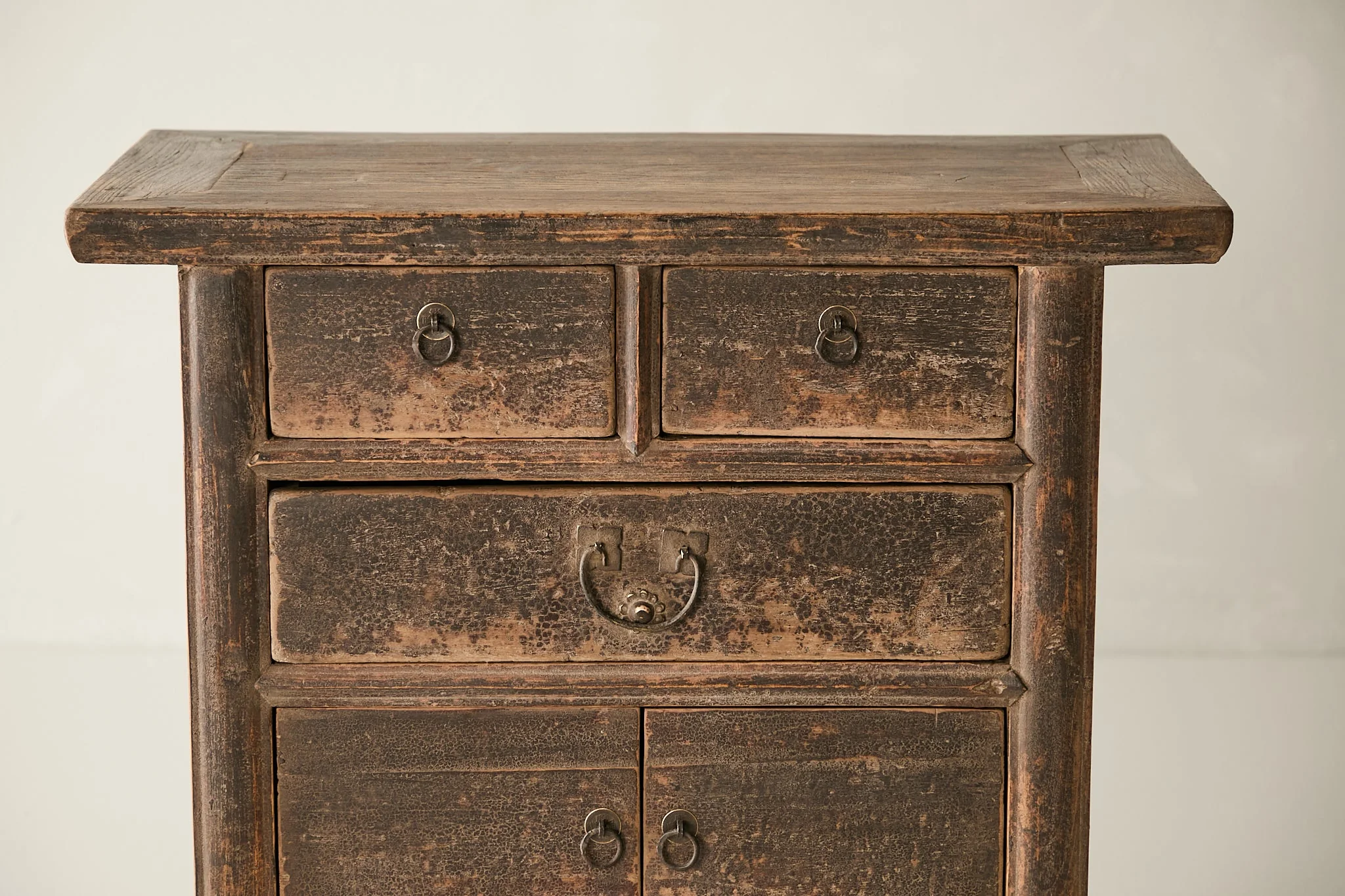 Vintage Elm Distressed Black Sideboard - Circa 1925 No. M34 - Image 2