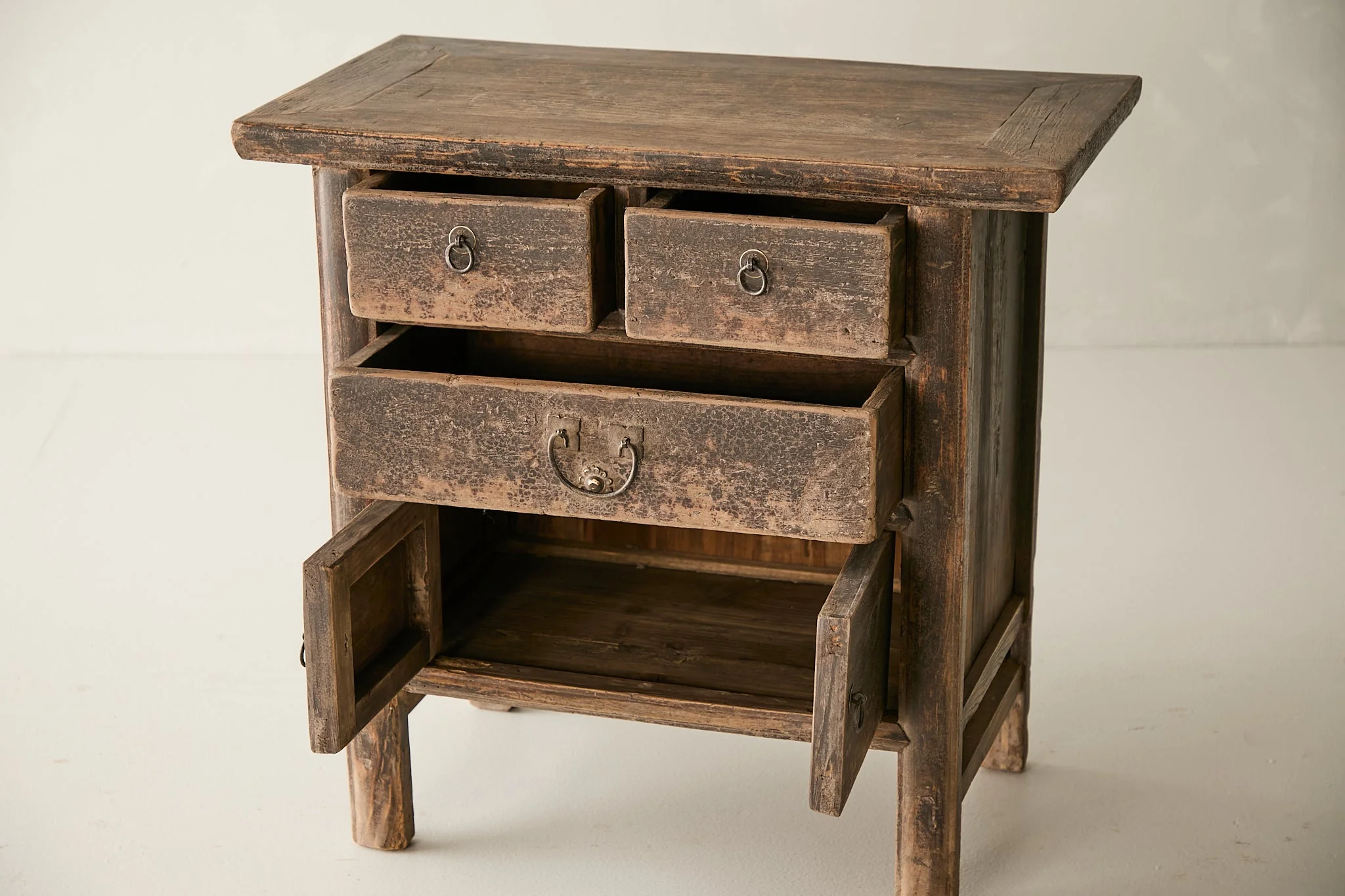 Vintage Elm Distressed Black Sideboard - Circa 1925 No. M34 - Image 7