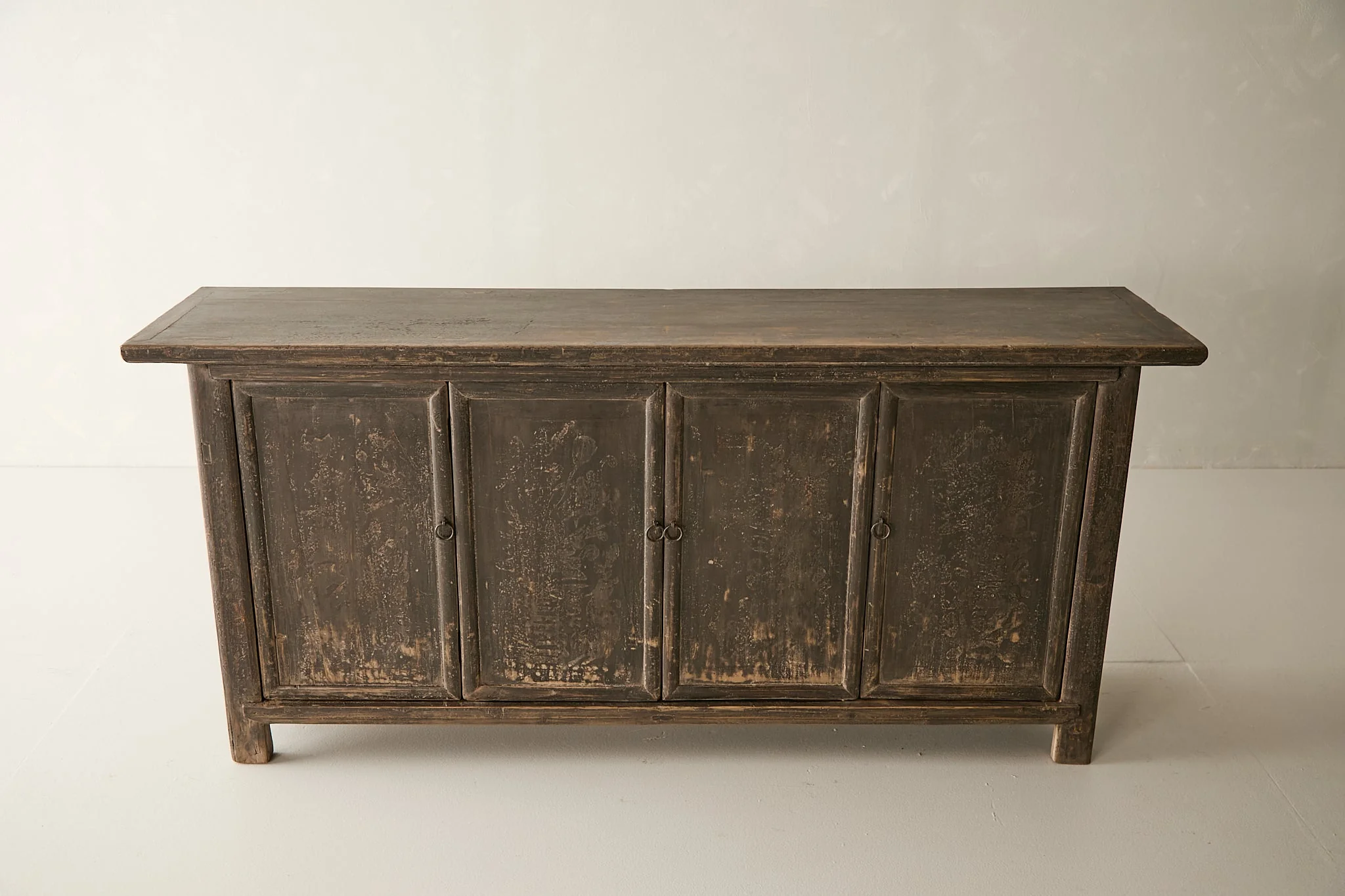 Vintage Elm Distressed Black Sideboard - Circa 1875 No. M50 - Image 3
