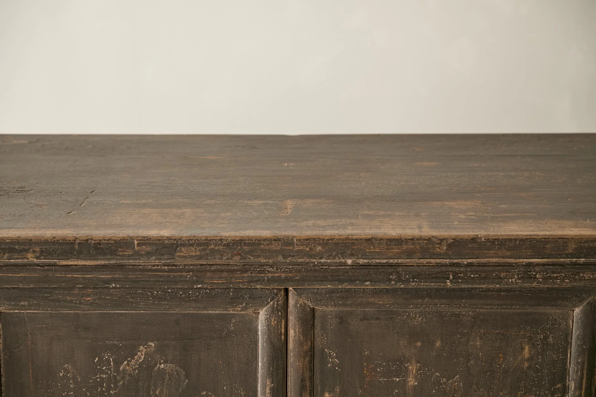 Vintage Elm Distressed Black Sideboard - Circa 1875 No. M50 - Image 4