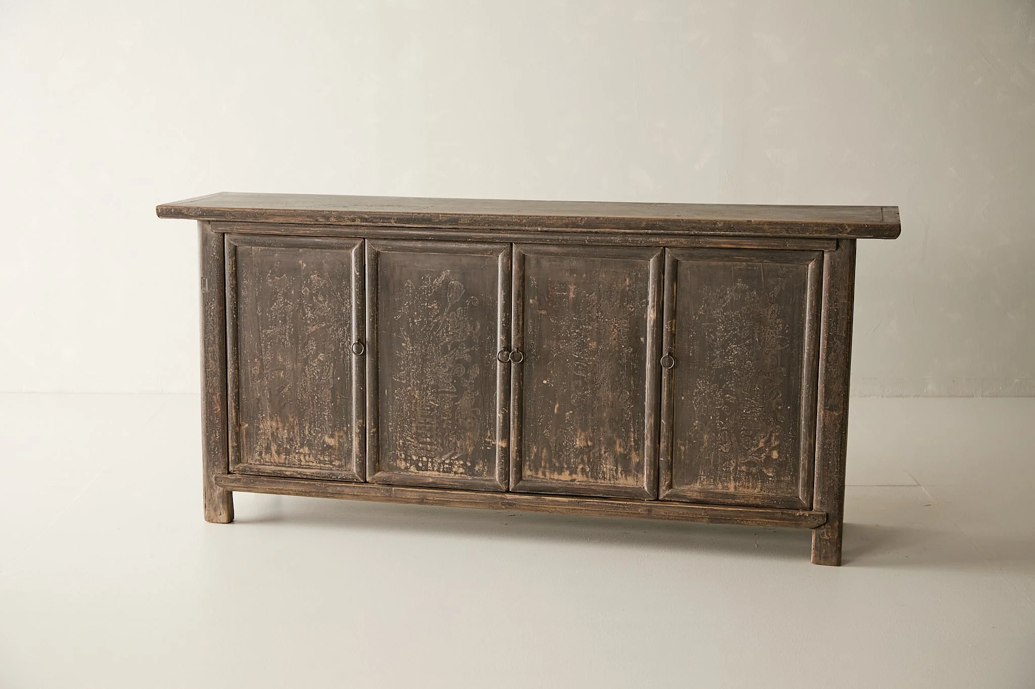 Vintage Elm Distressed Black Sideboard - Circa 1875 No. M50 - Image 5