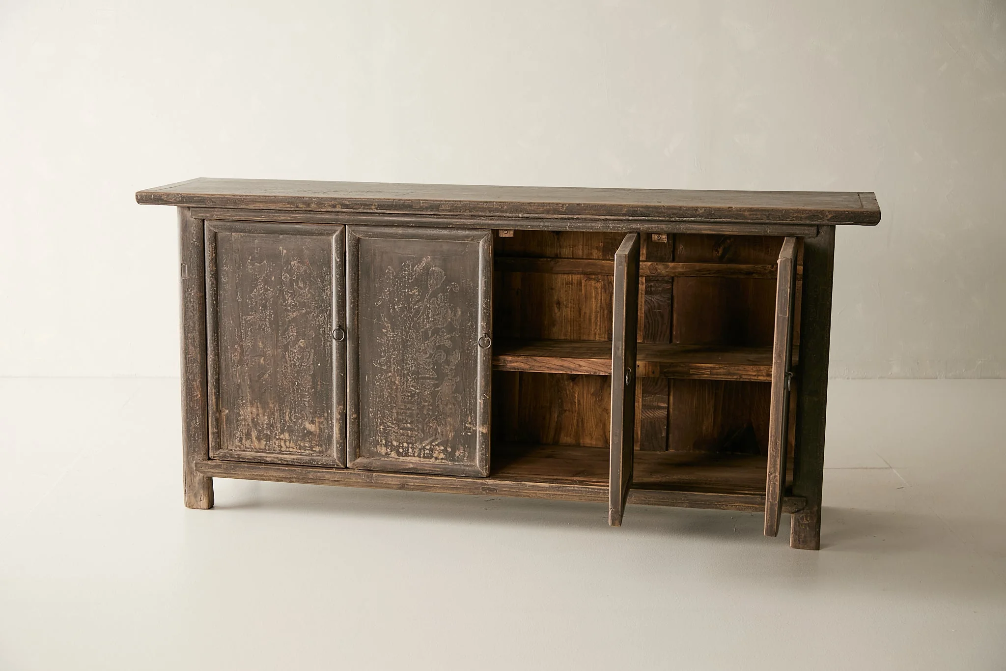 Vintage Elm Distressed Black Sideboard - Circa 1875 No. M50 - Image 6