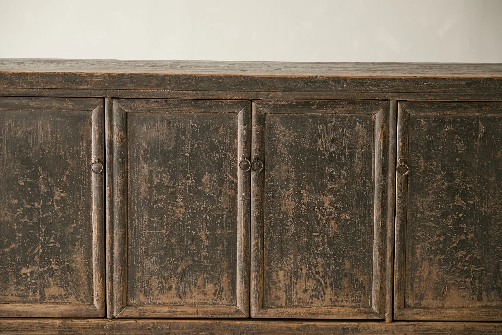 Vintage Elm Distressed Black Sideboard - Circa 1875 No. M53 - Image 2
