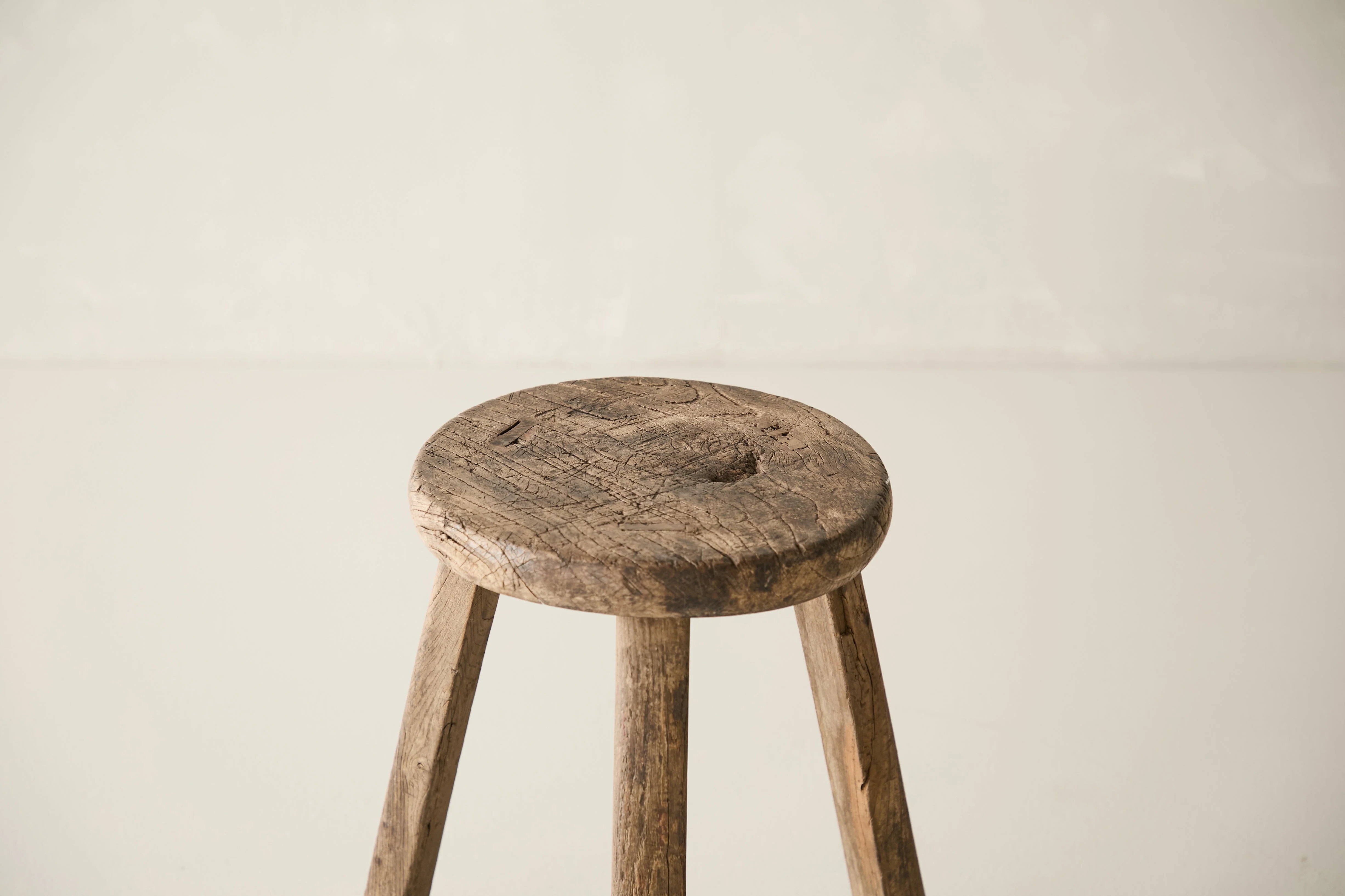 Vintage Solid Elm Cobbler Stool - Circa 1955 No. J21 - Image 2
