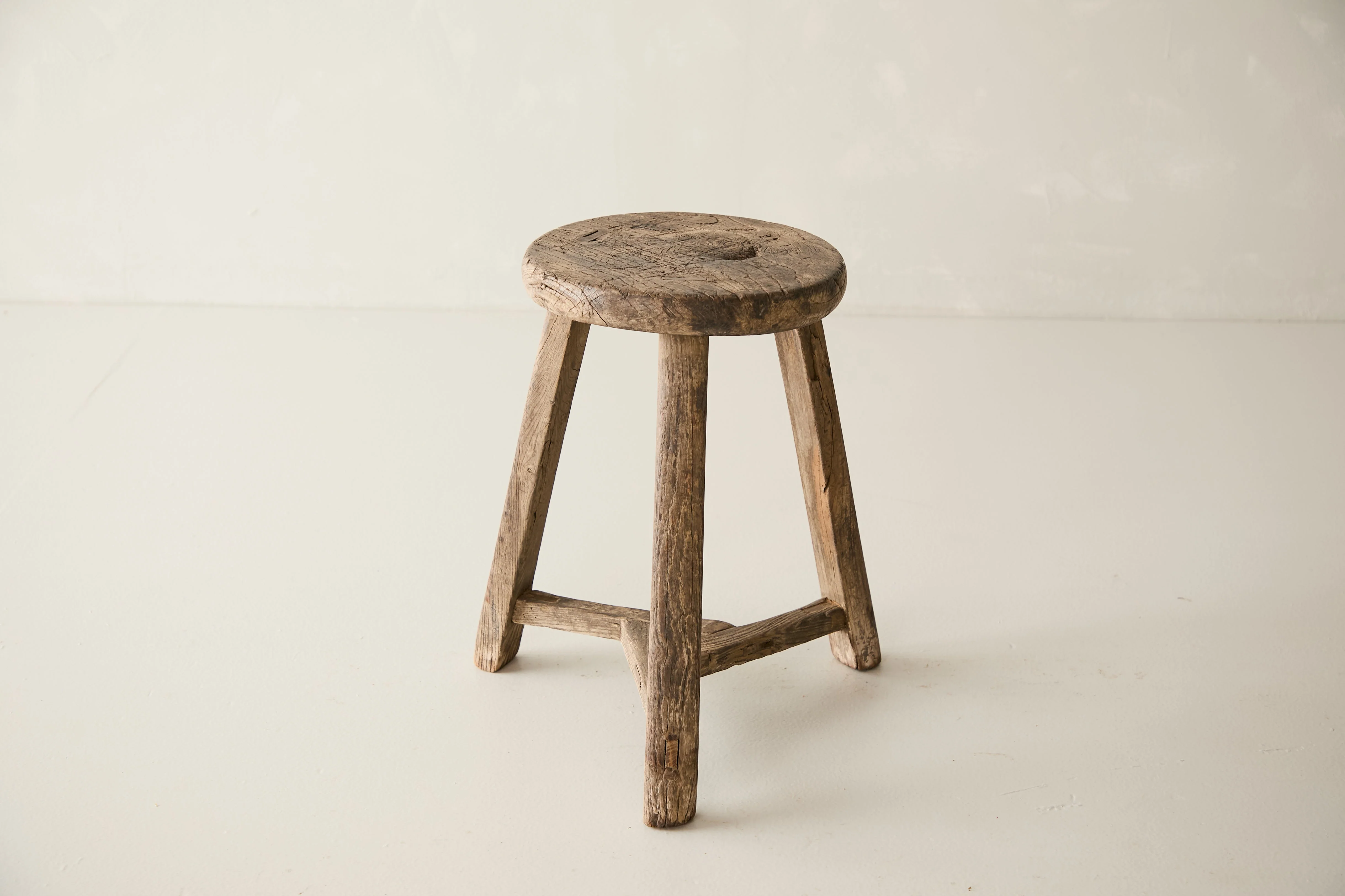 Vintage Solid Elm Cobbler Stool - Circa 1955 No. J21 - Image 3