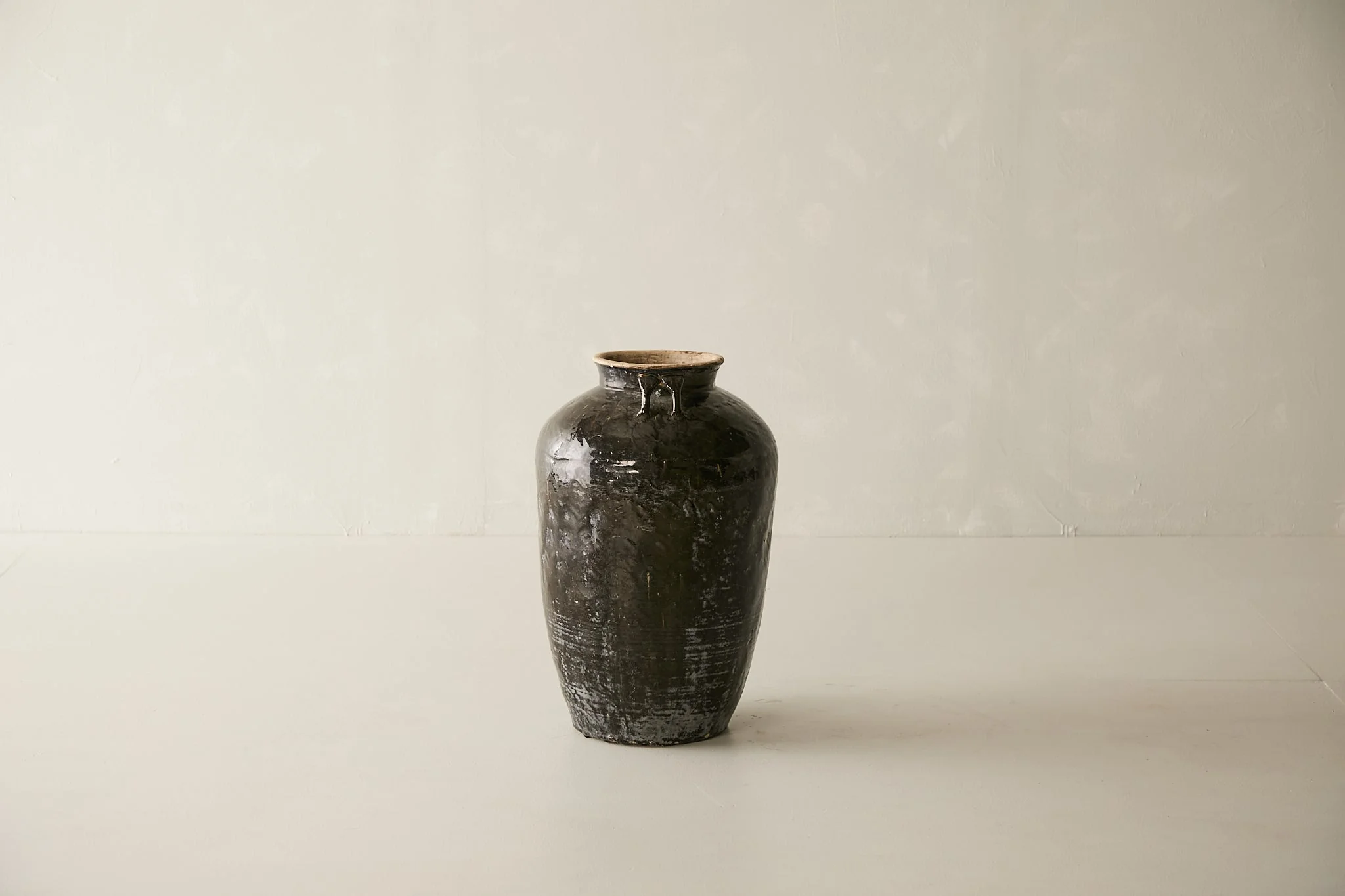 Vintage Black Porcelain Pot - Circa 1940