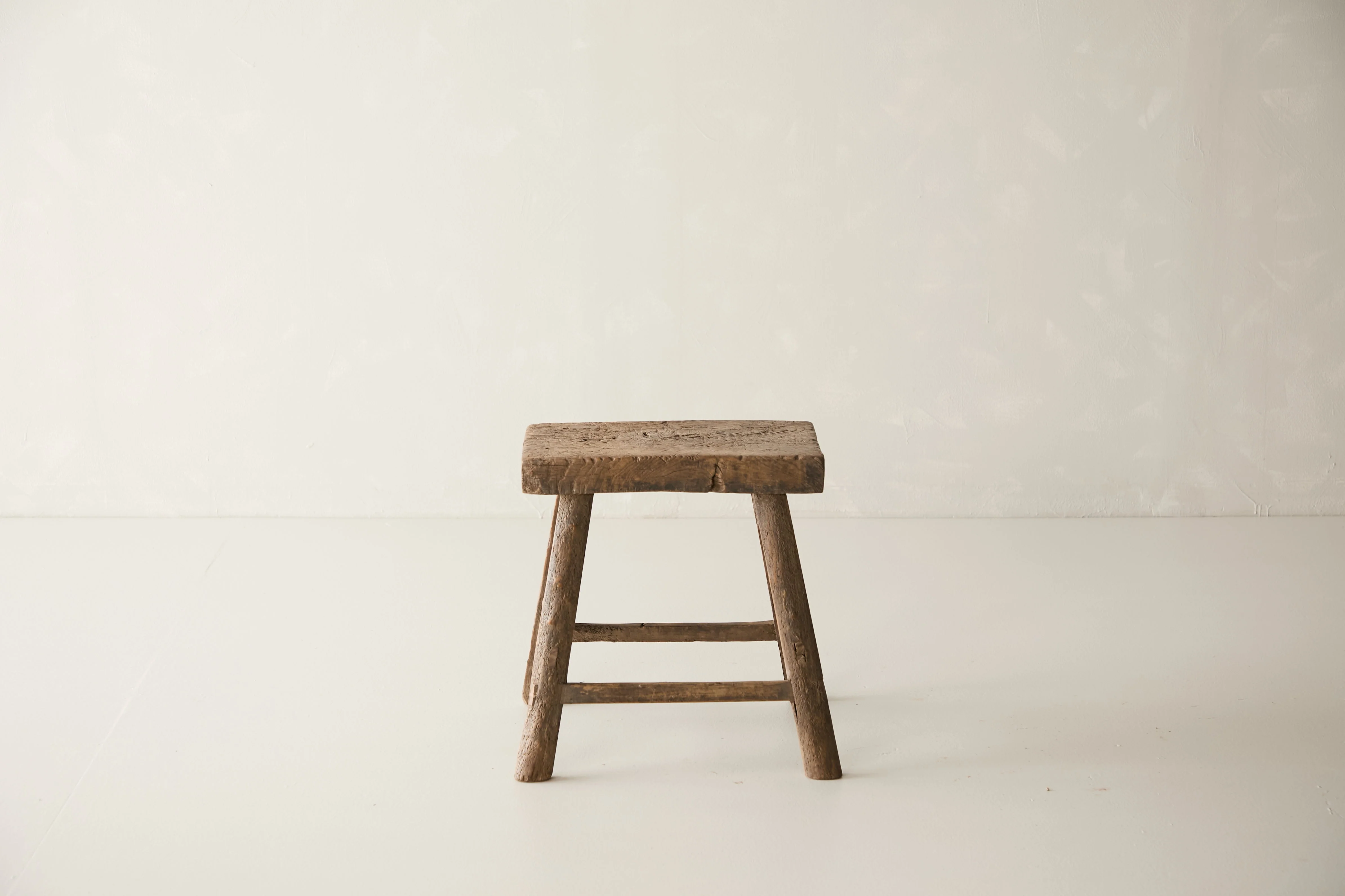 Vintage Solid Elm Ranch Stool - Circa 1955 No. K10