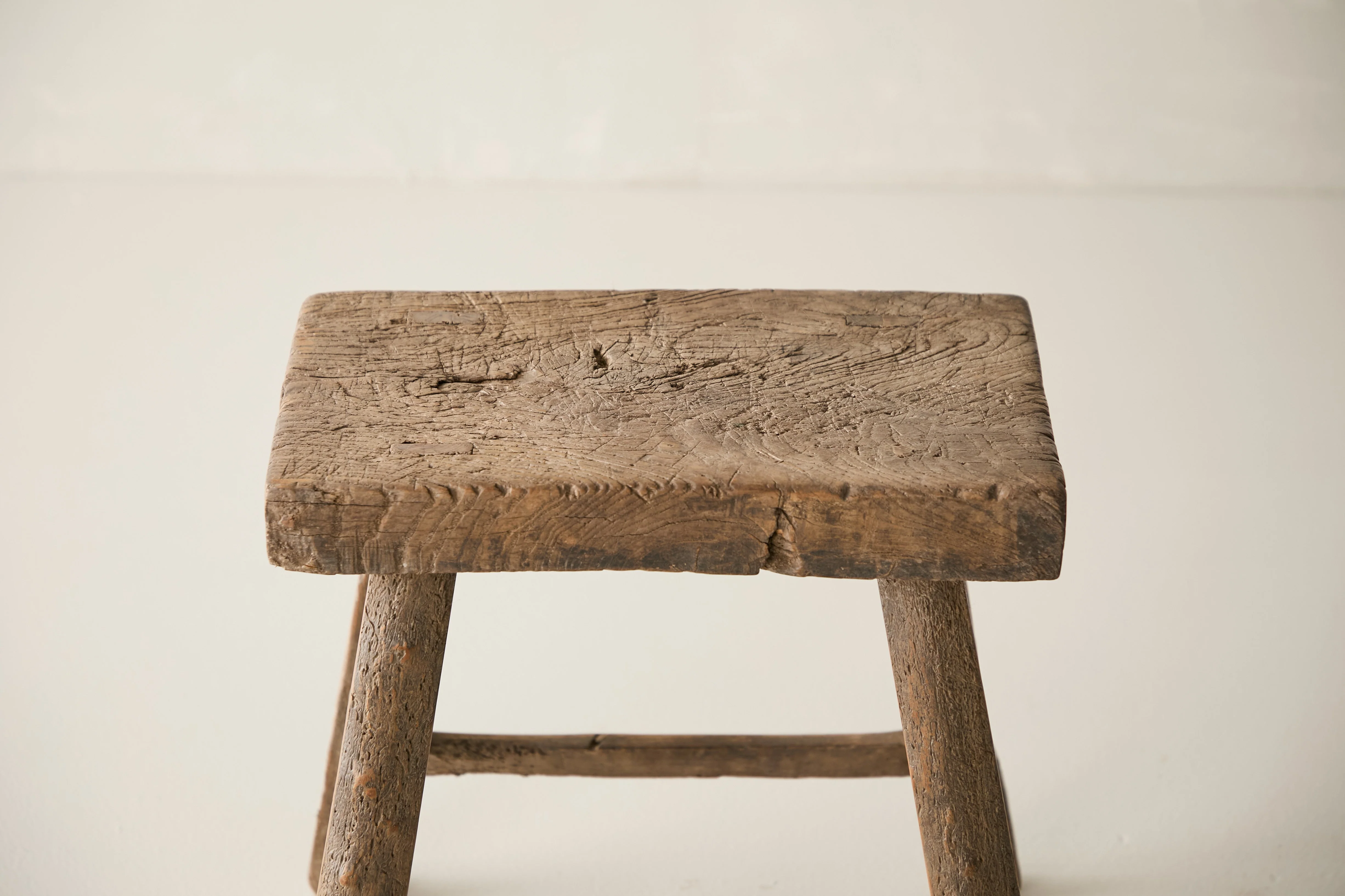 Vintage Solid Elm Ranch Stool - Circa 1955 No. K10 - Image 2