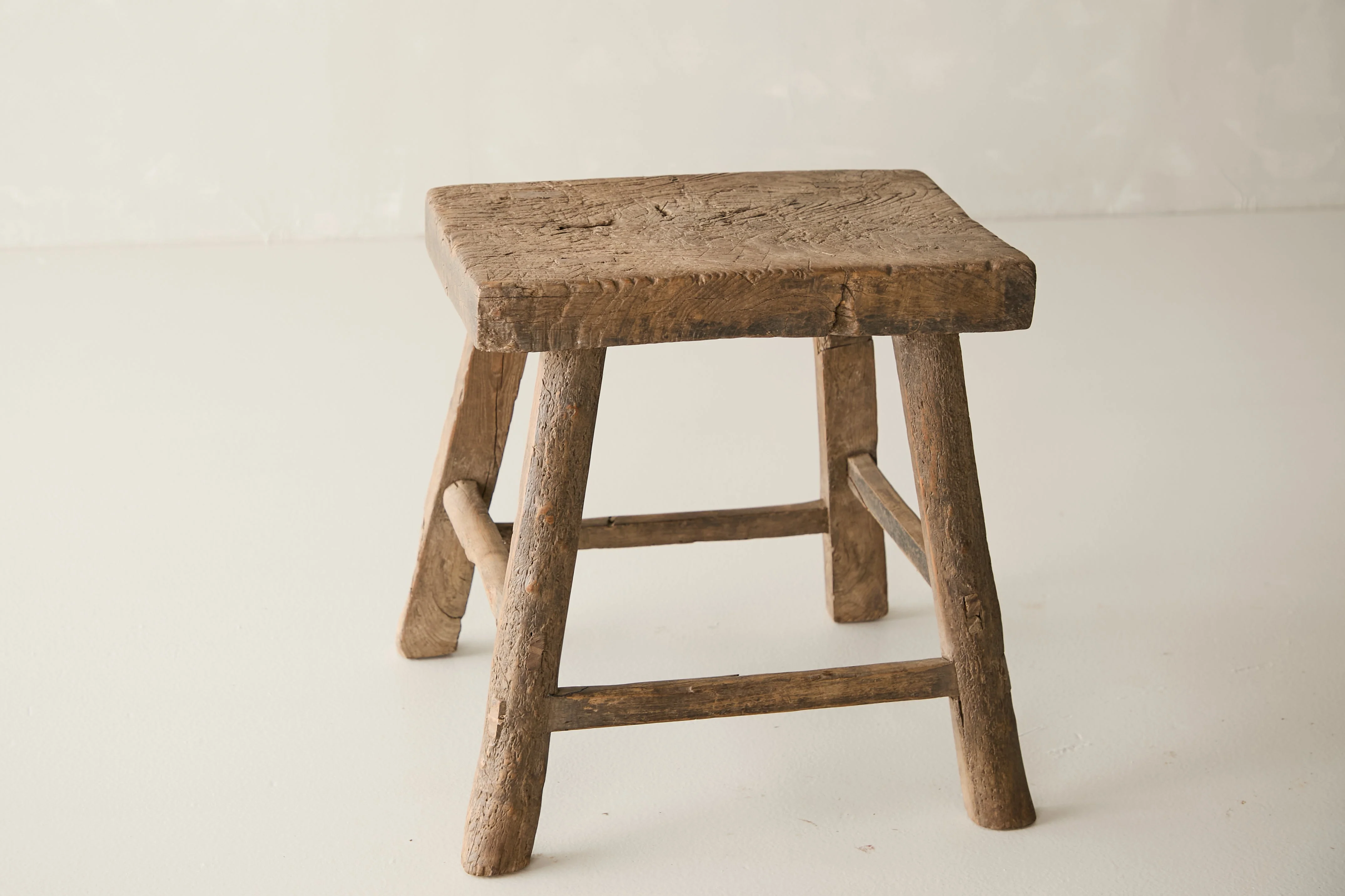 Vintage Solid Elm Ranch Stool - Circa 1955 No. K10 - Image 3
