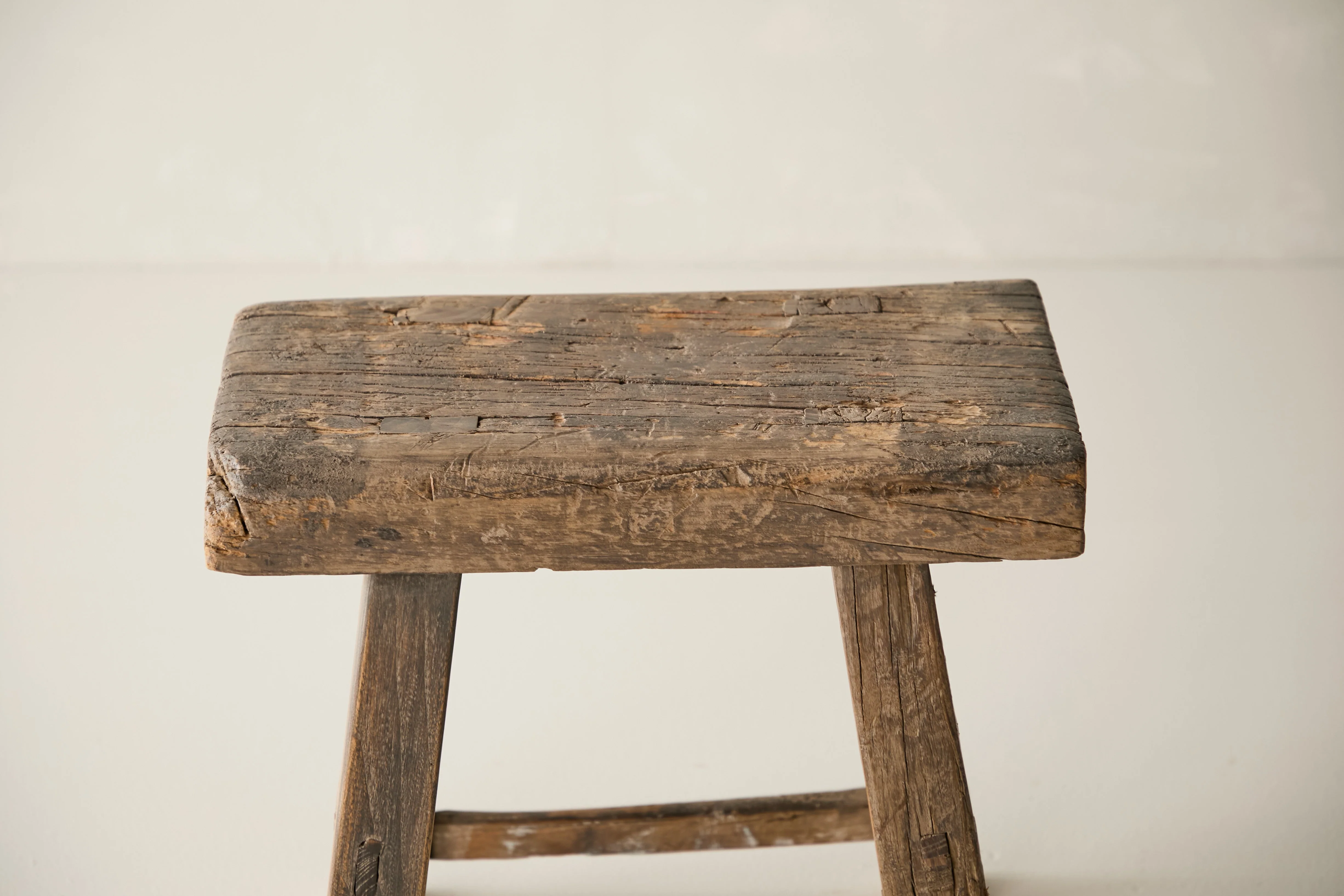 Vintage Solid Elm Ranch Stool - Circa 1955 No. K11 - Image 2
