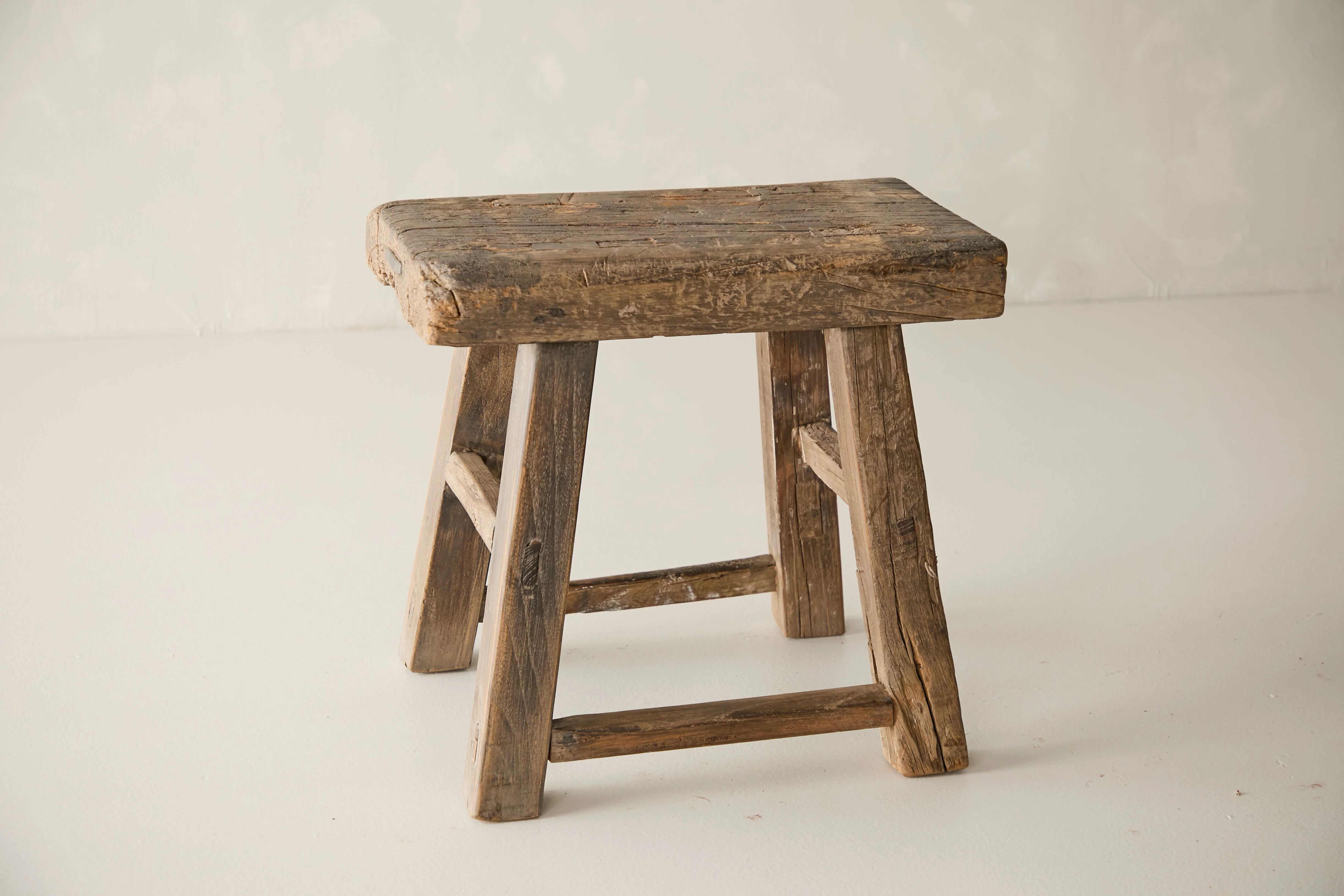 Vintage Solid Elm Ranch Stool - Circa 1955 No. K11 - Image 3