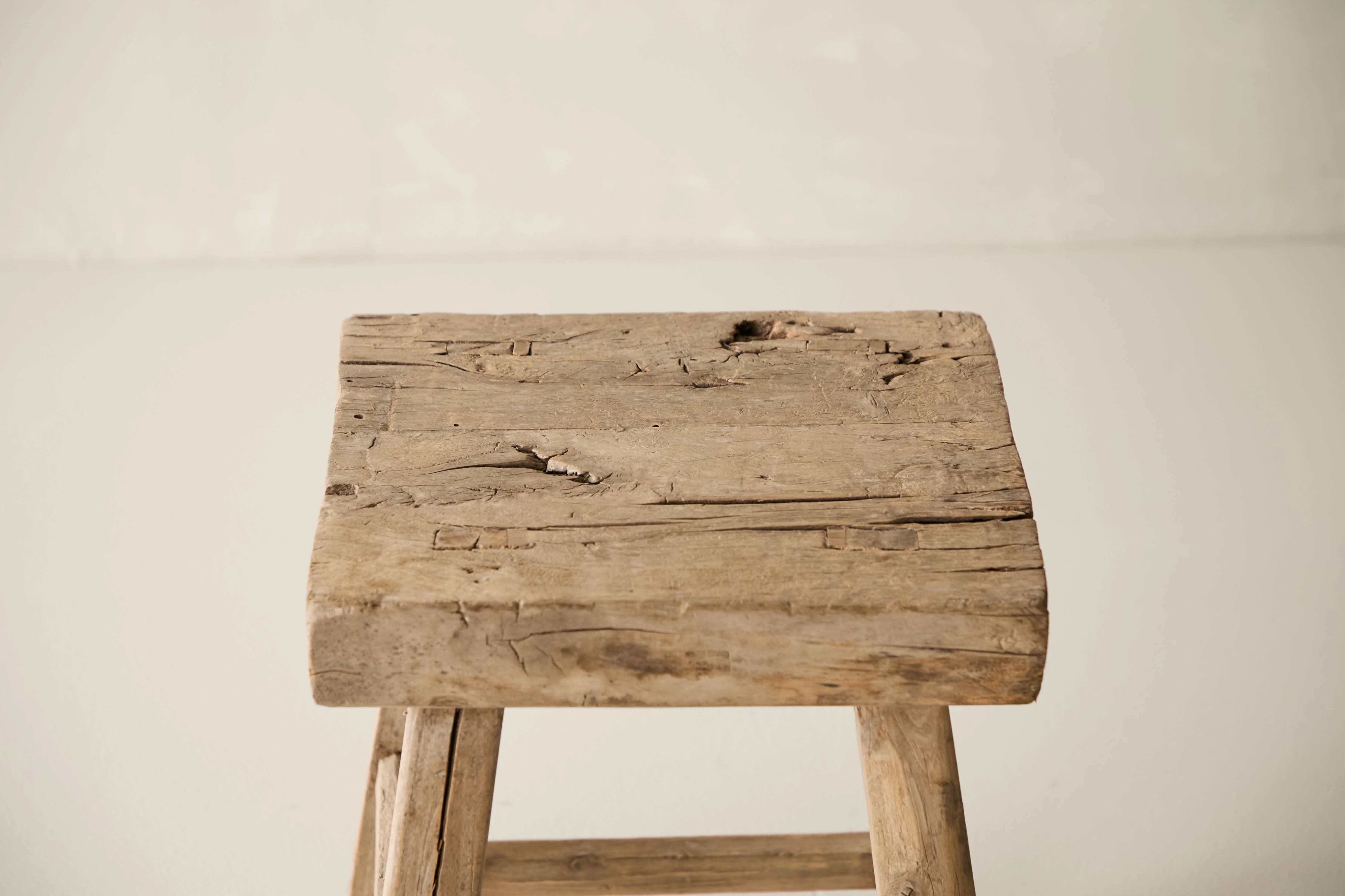 Vintage Solid Elm Ranch Stool - Circa 1955 No. K13 - Image 2