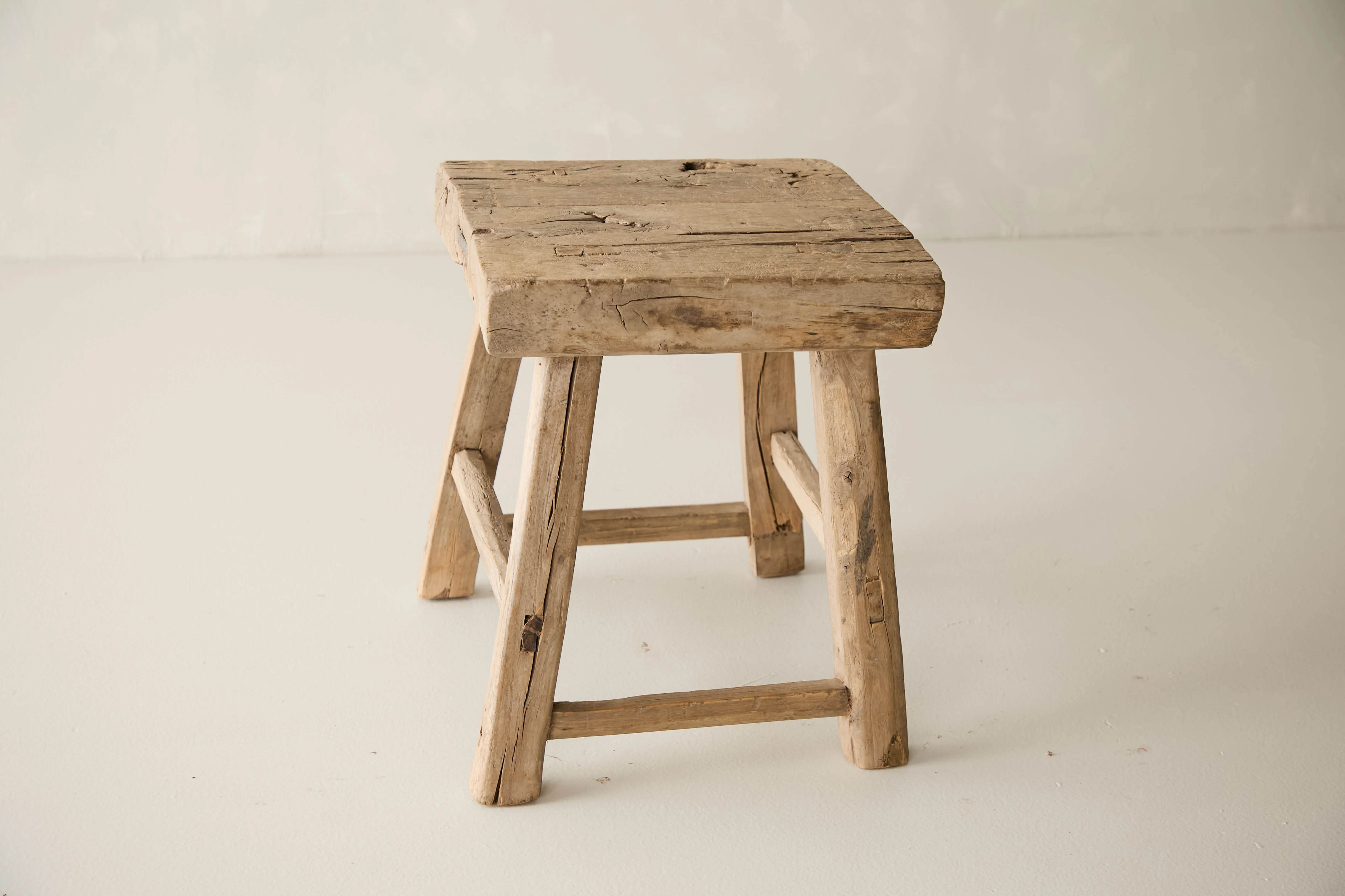 Vintage Solid Elm Ranch Stool - Circa 1955 No. K13 - Image 3