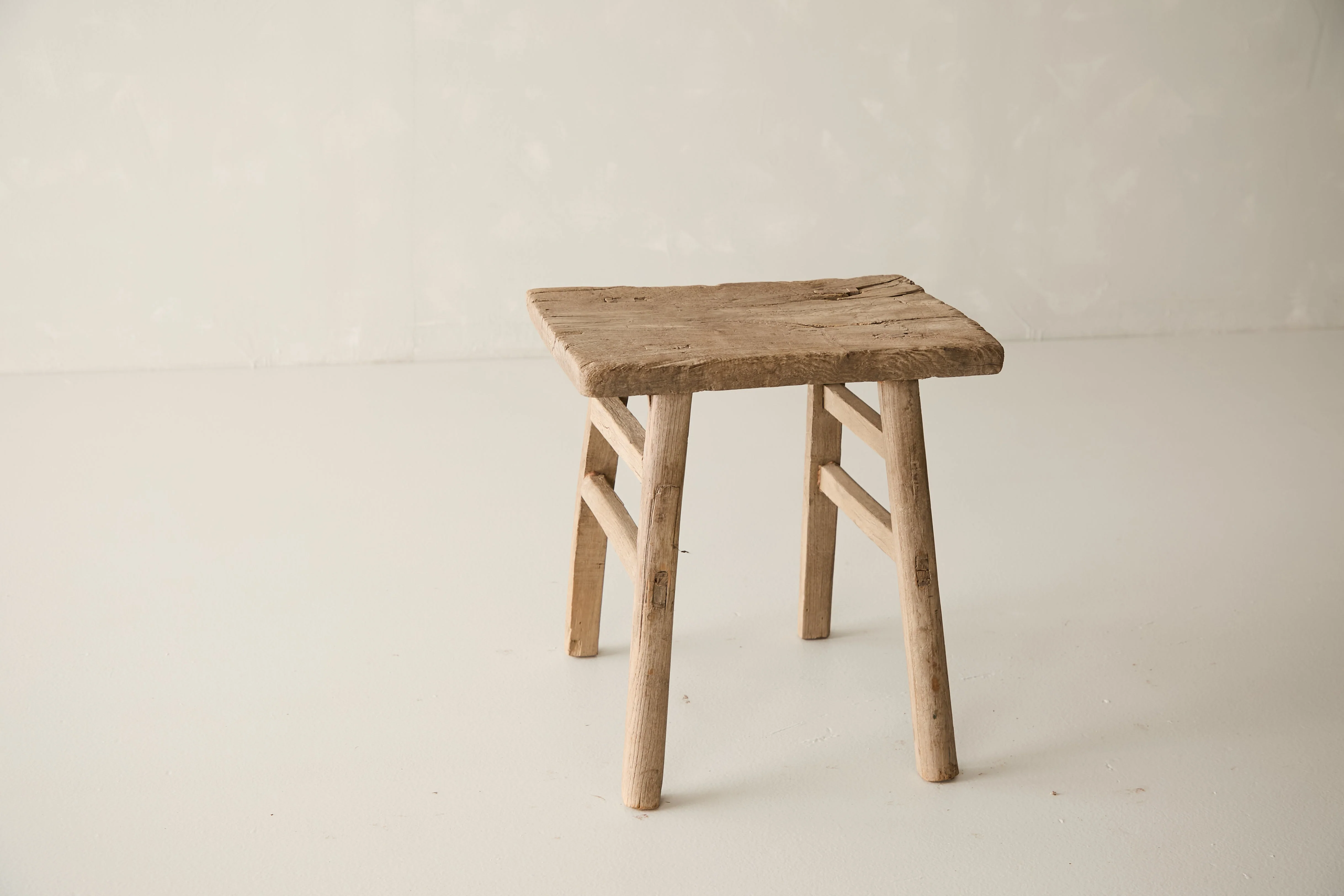 Vintage Solid Elm Ranch Stool - Circa 1955 No. K14 - Image 3
