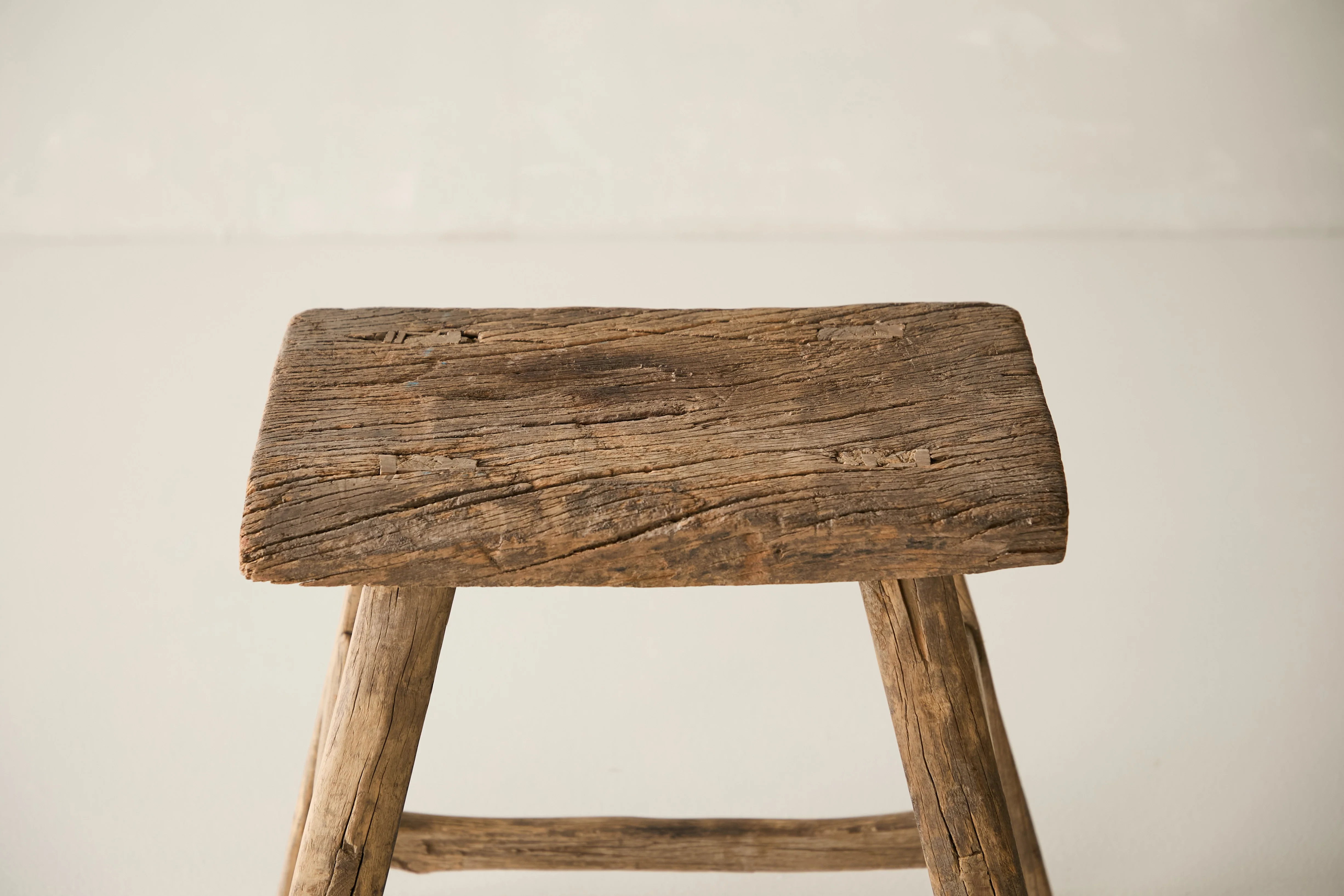 Vintage Solid Elm Ranch Stool - Circa 1955 No. K15 - Image 2