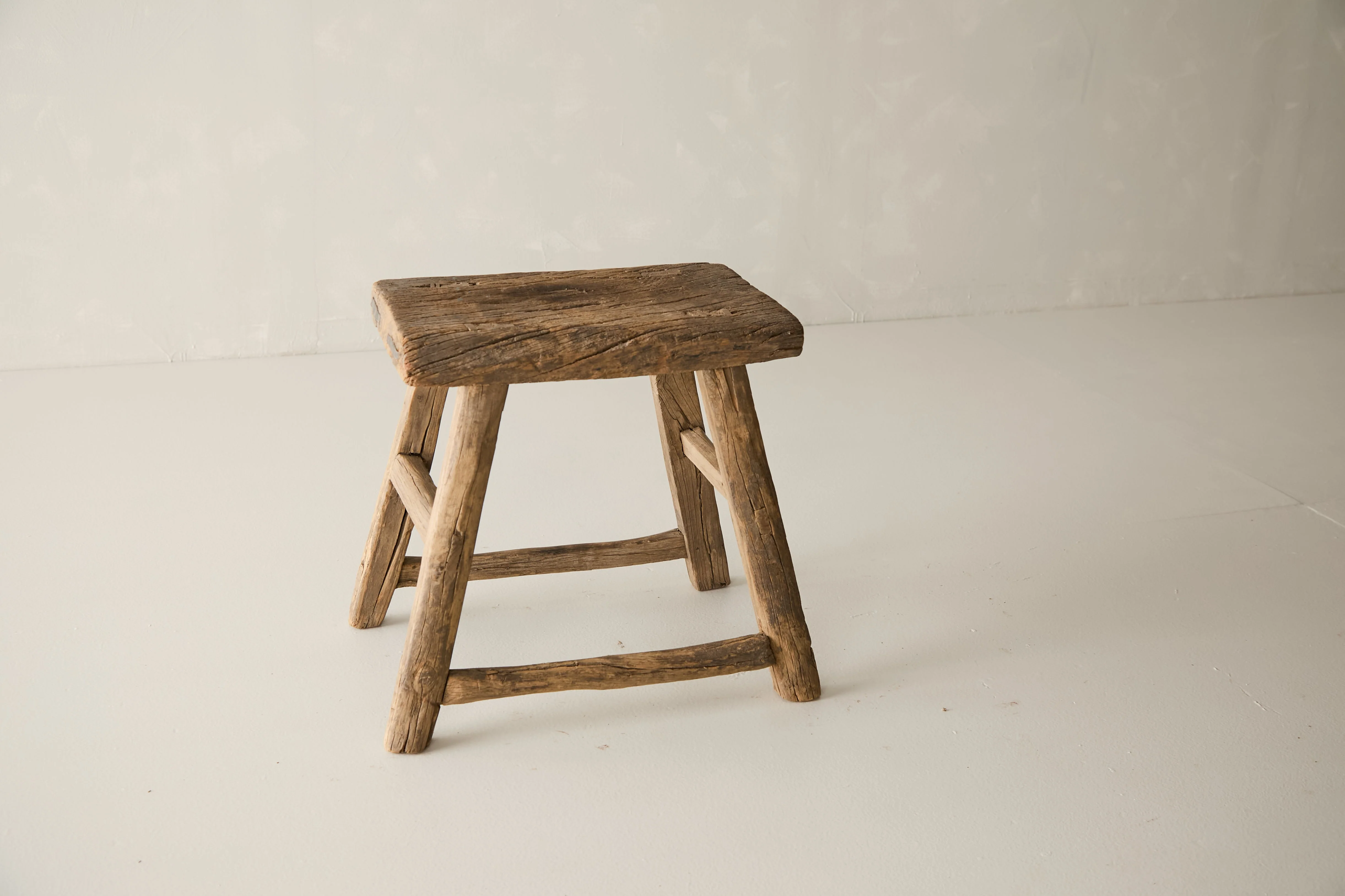 Vintage Solid Elm Ranch Stool - Circa 1955 No. K15 - Image 3
