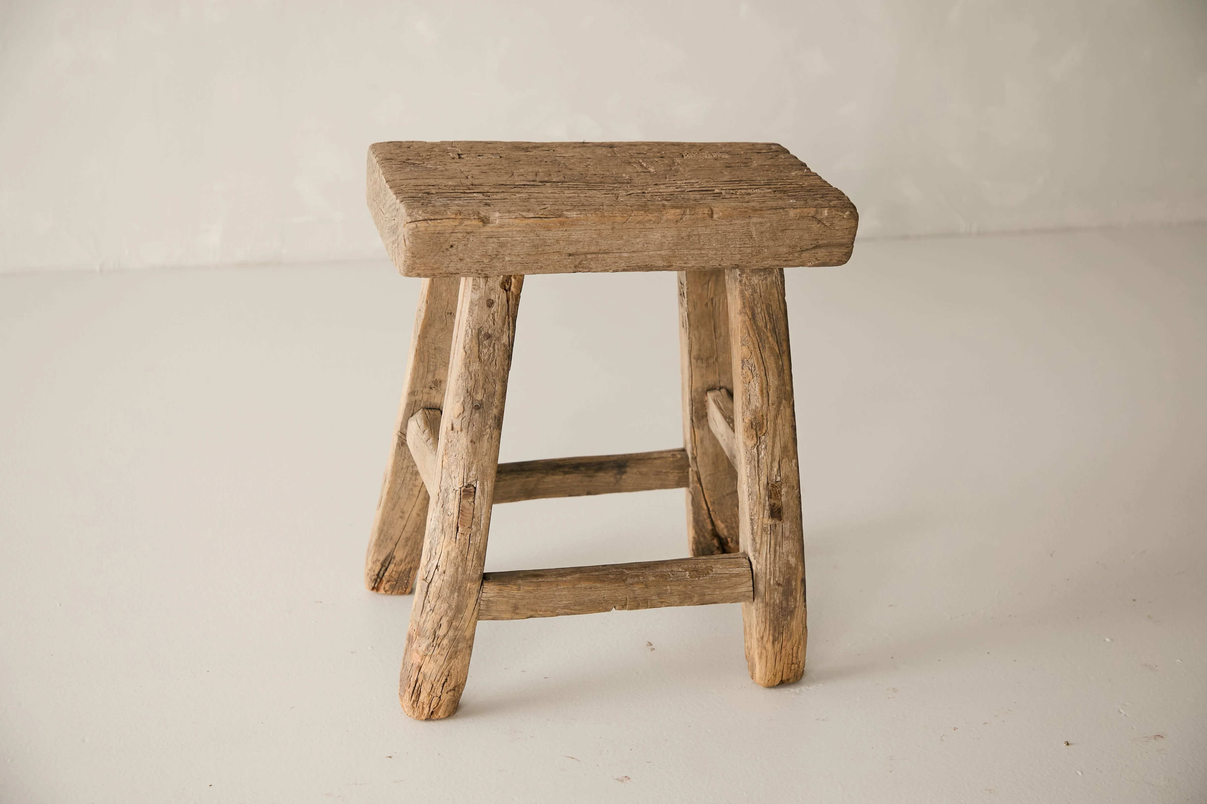 Vintage Solid Elm Ranch Stool - Circa 1955 No. K16 - Image 3
