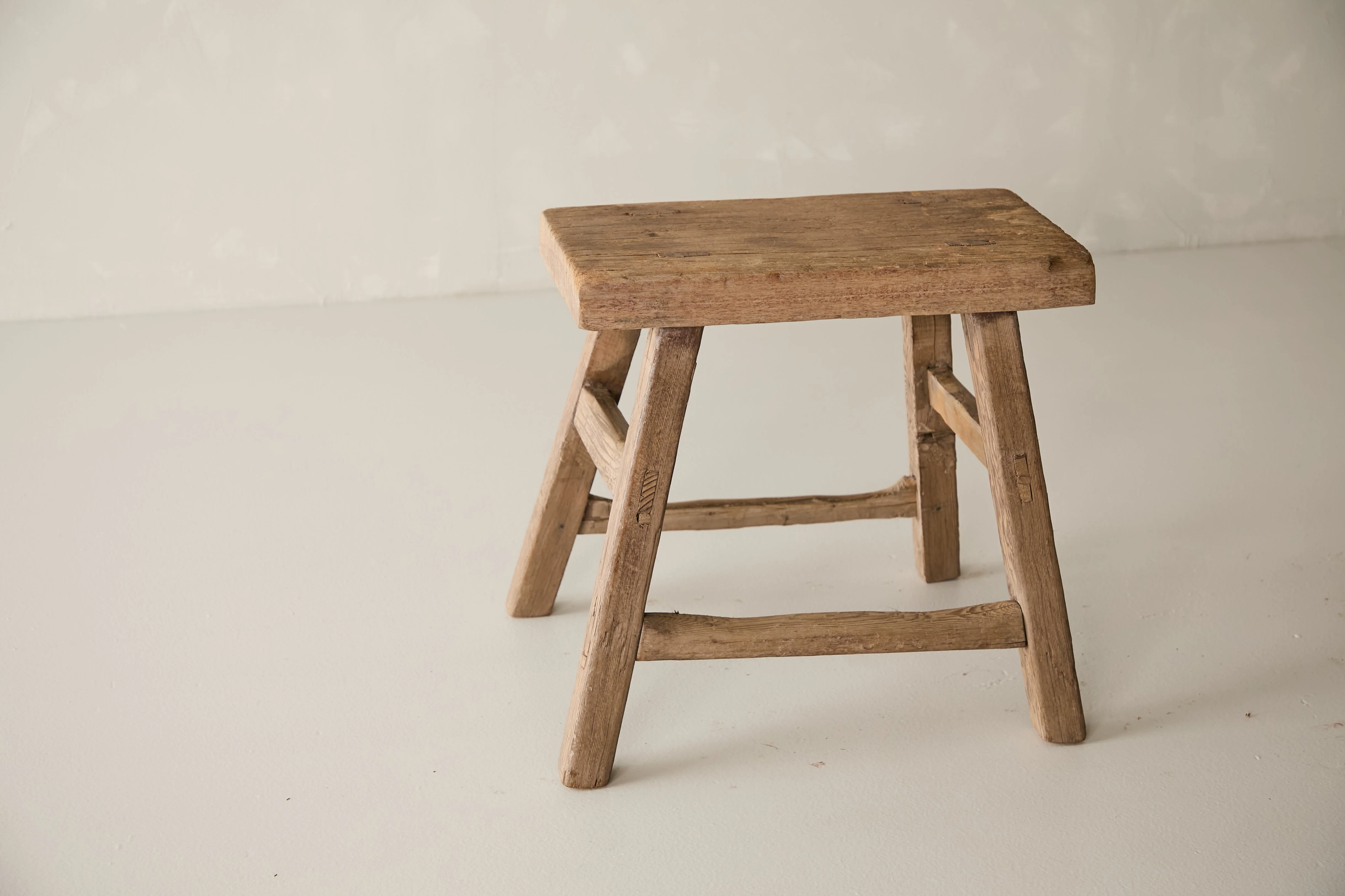Vintage Solid Elm Ranch Stool - Circa 1955 No. K17 - Image 3