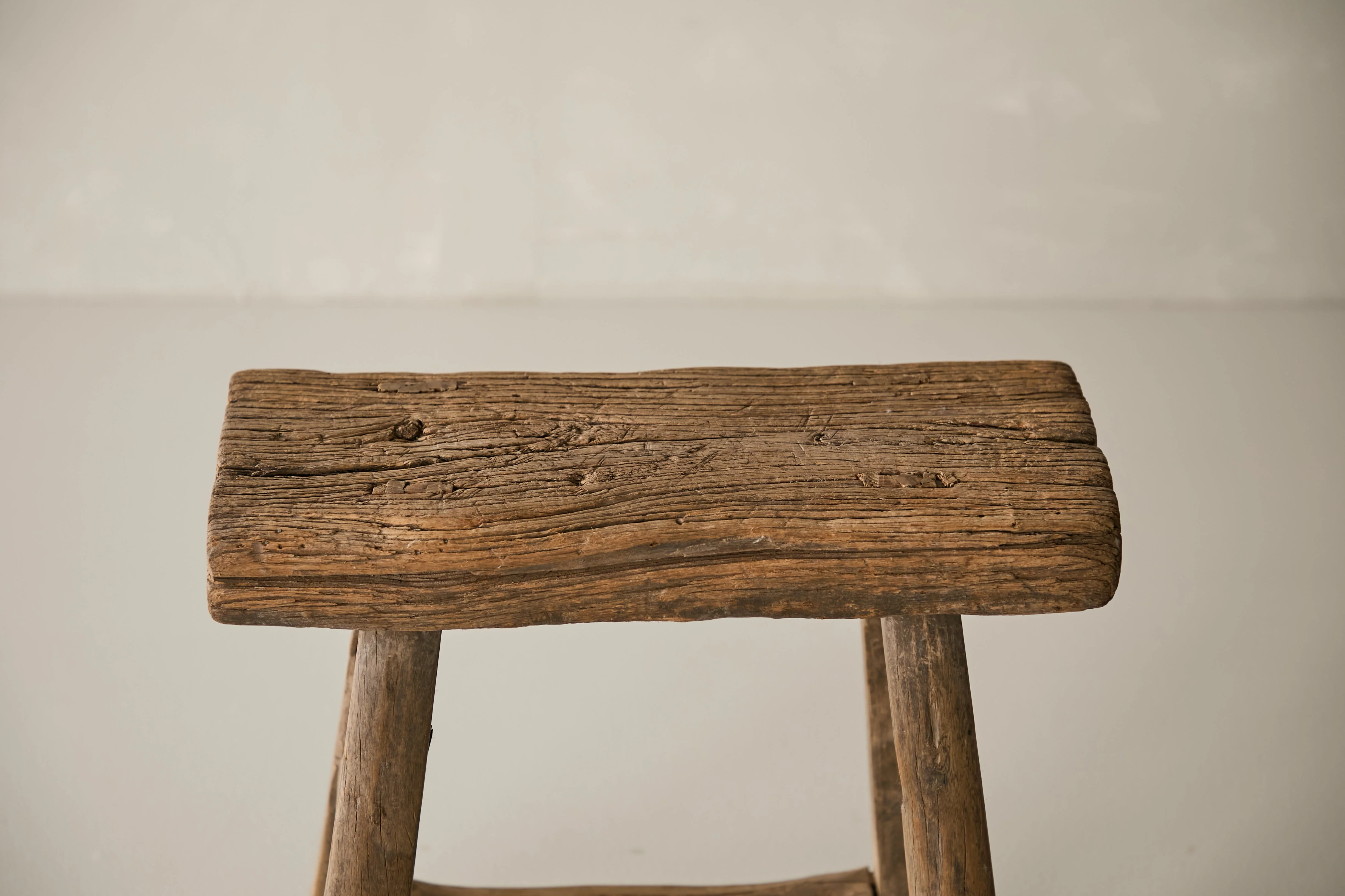 Vintage Solid Elm Ranch Stool - Circa 1955 No. K18 - Image 2
