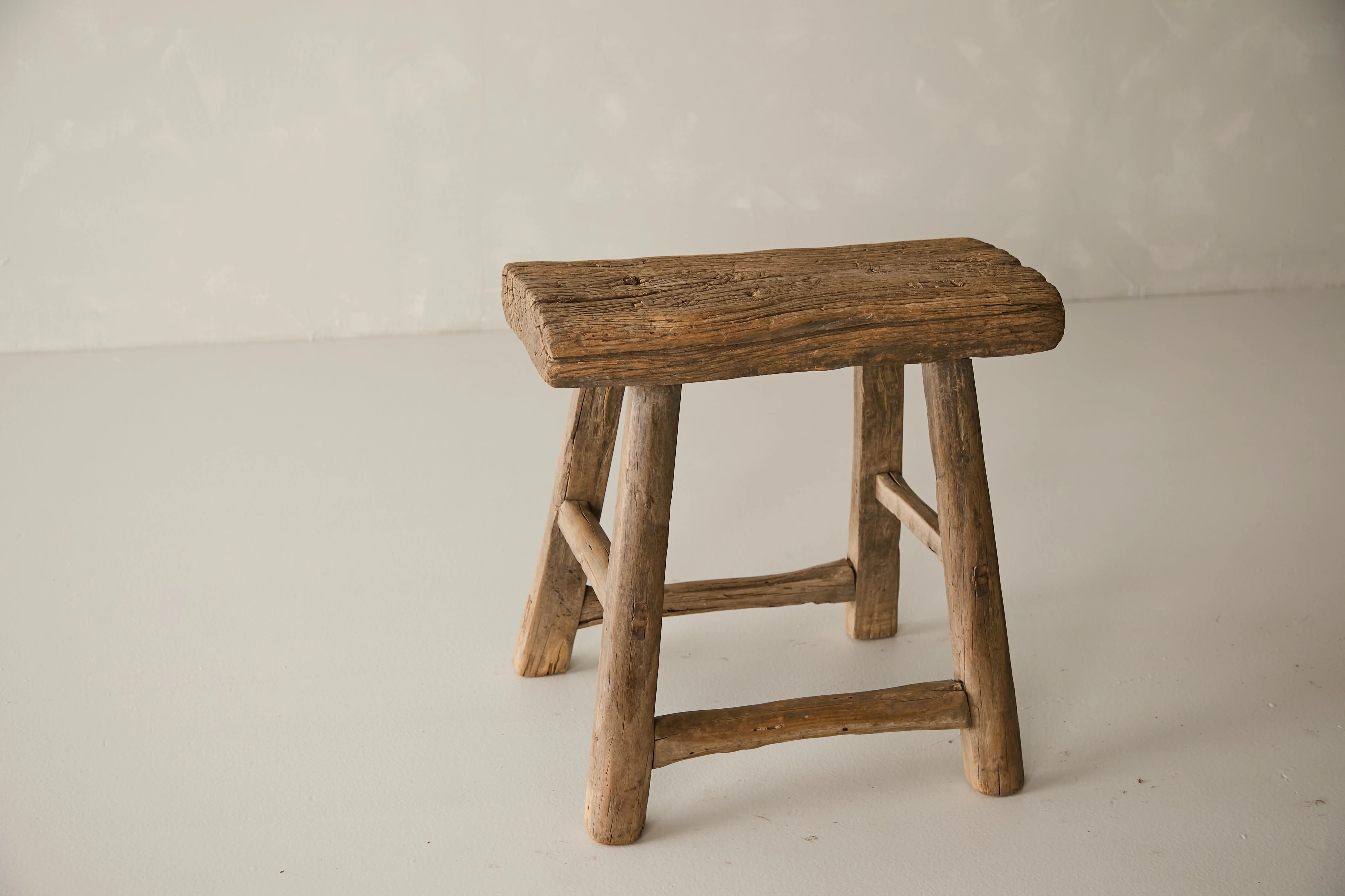 Vintage Solid Elm Ranch Stool - Circa 1955 No. K18 - Image 3