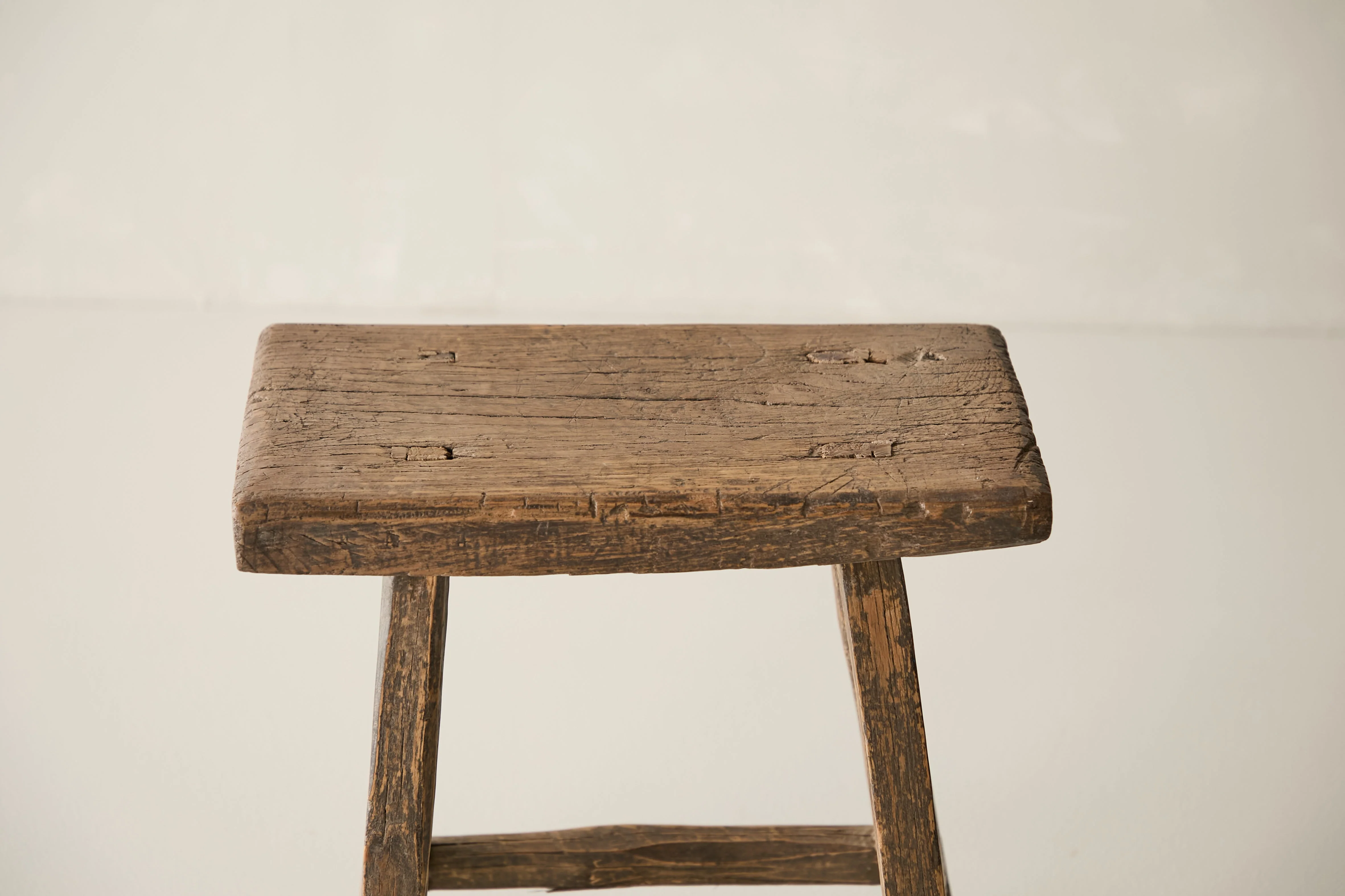 Vintage Solid Elm Ranch Stool - Circa 1955 No. K2 - Image 2