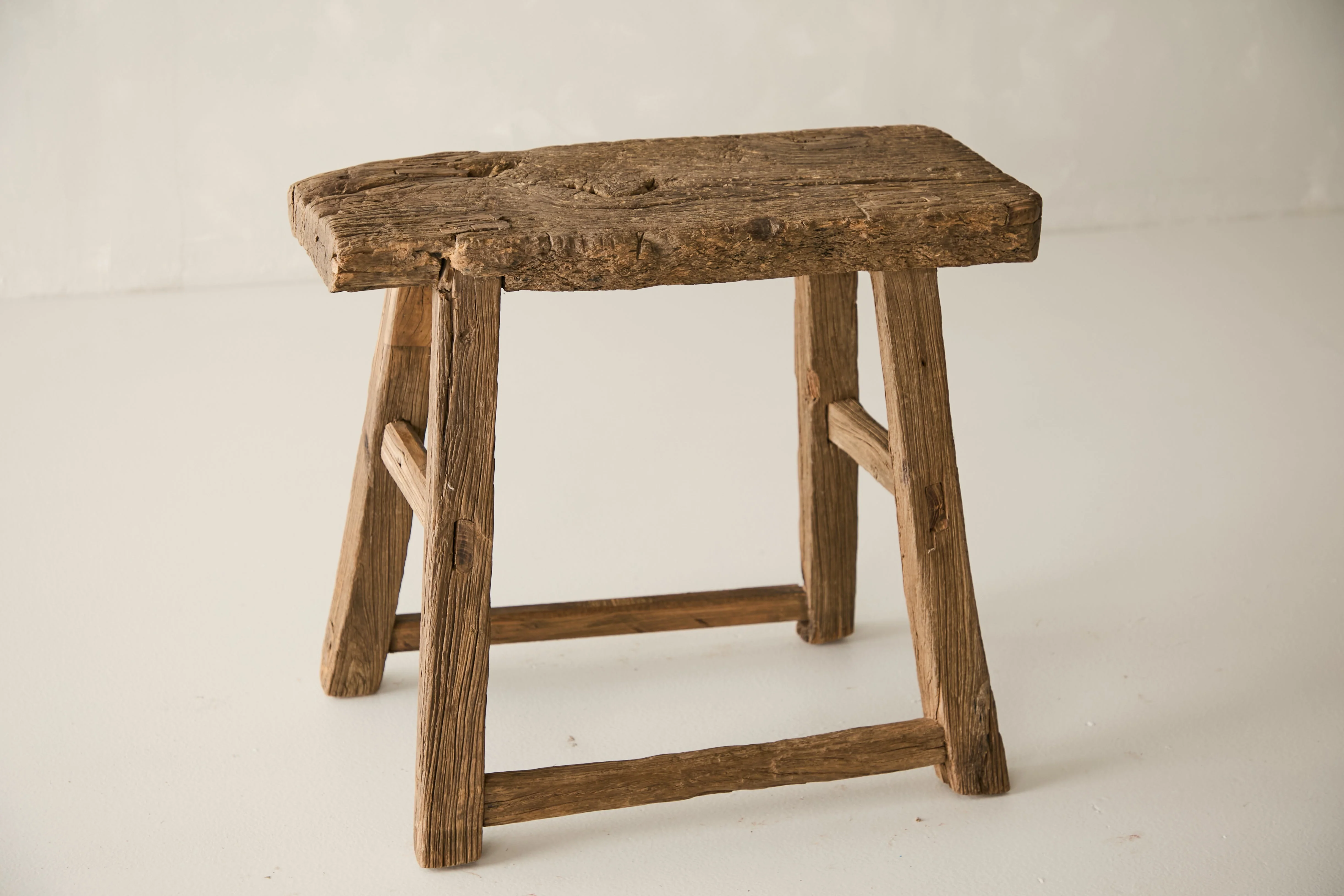 Vintage Solid Elm Ranch Stool - Circa 1955 No. K24 - Image 3