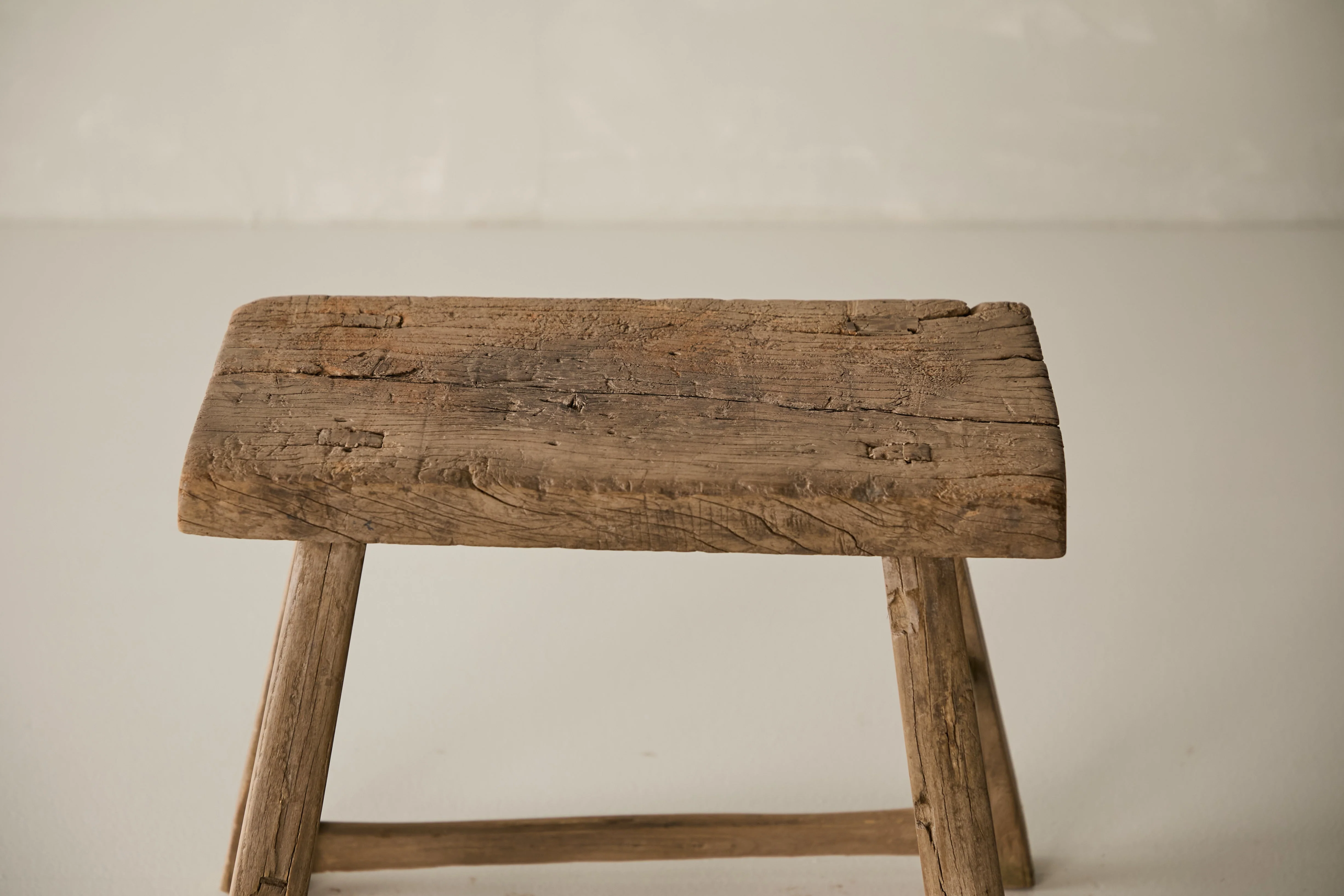 Vintage Solid Elm Ranch Stool - Circa 1955 No. K26 - Image 2