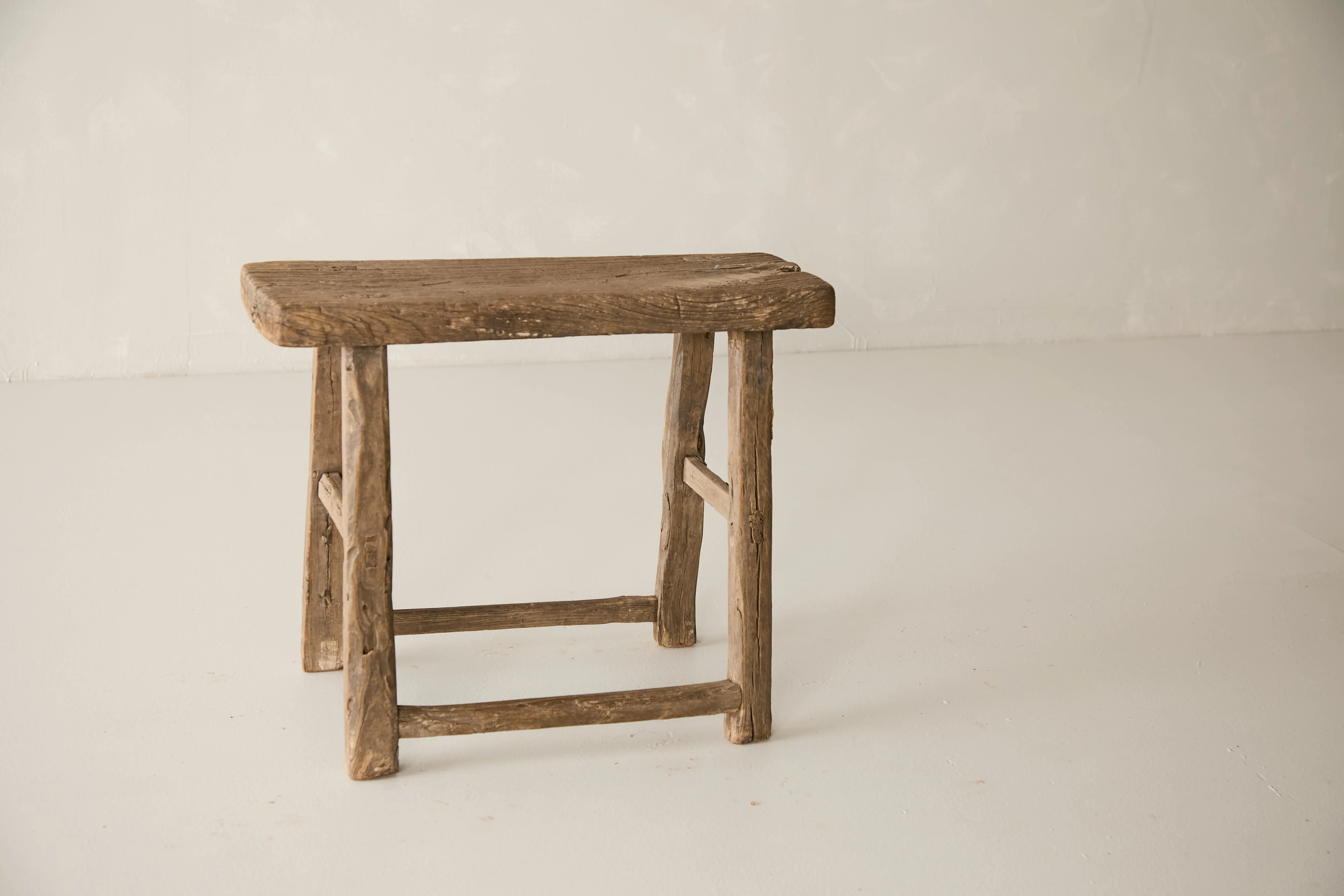 Vintage Solid Elm Ranch Stool - Circa 1955 No. K27 - Image 3