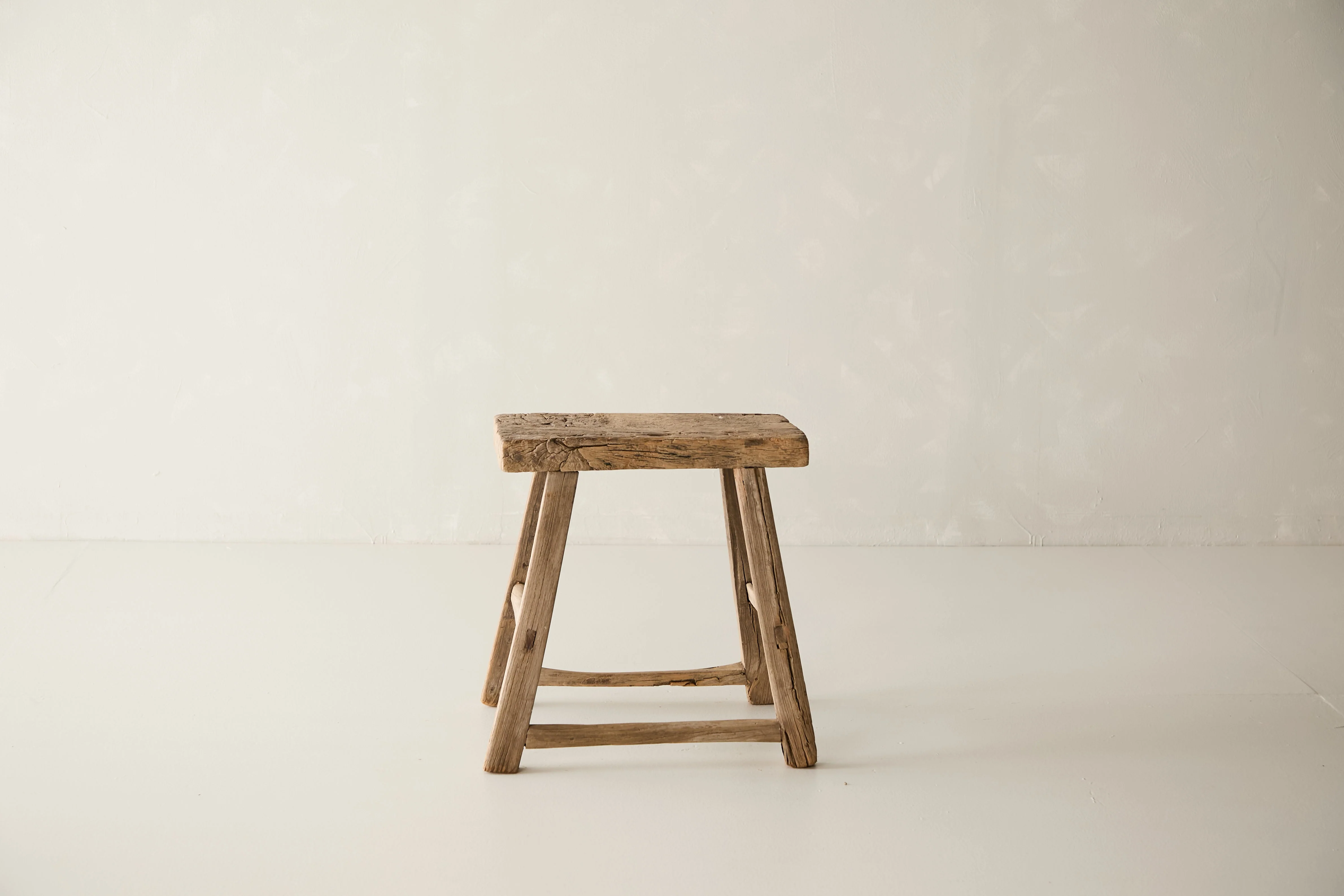 Vintage Solid Elm Ranch Stool - Circa 1955 No. K6