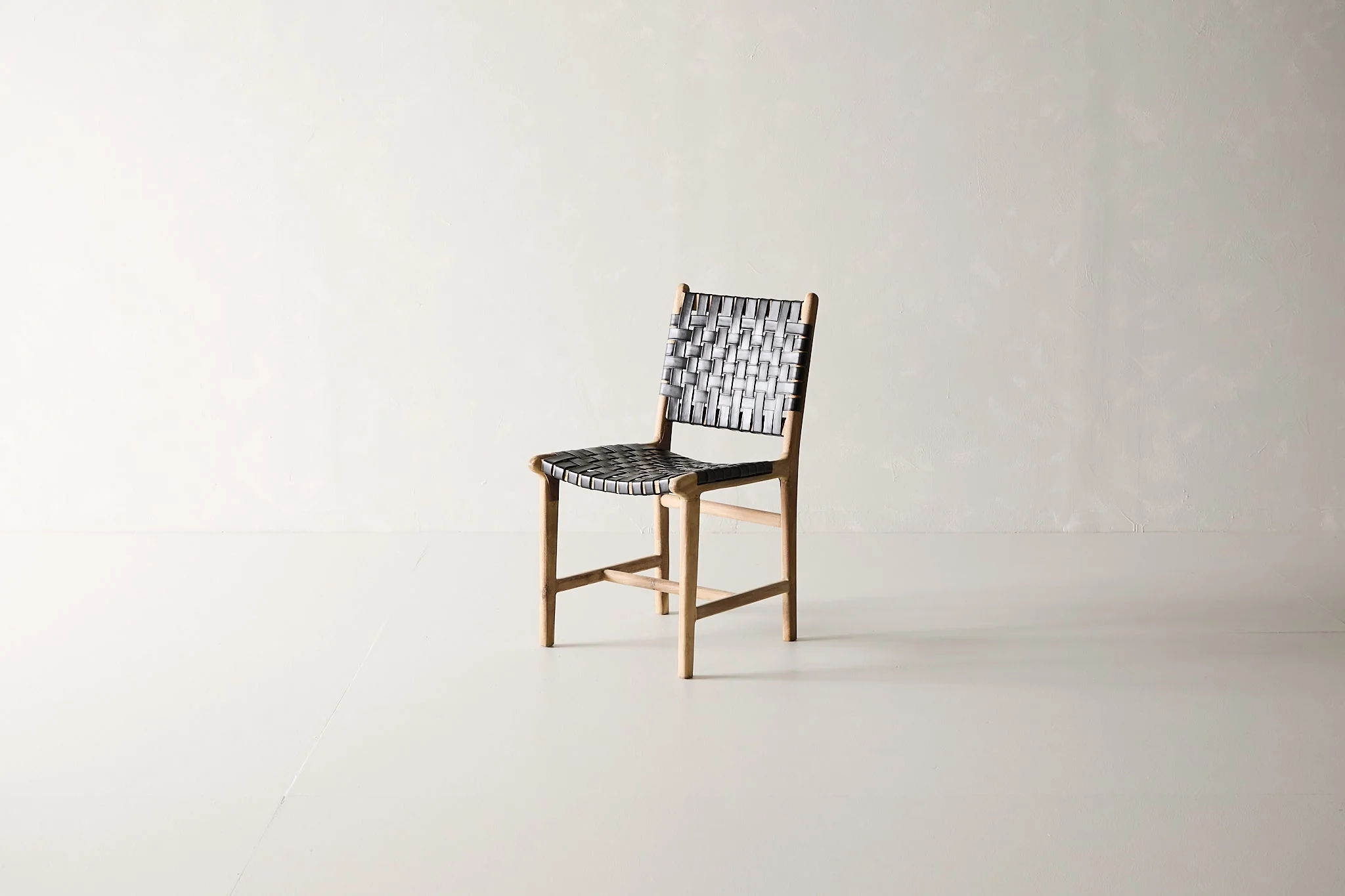 Trellis Dining Chair - Black Leather - Image 3