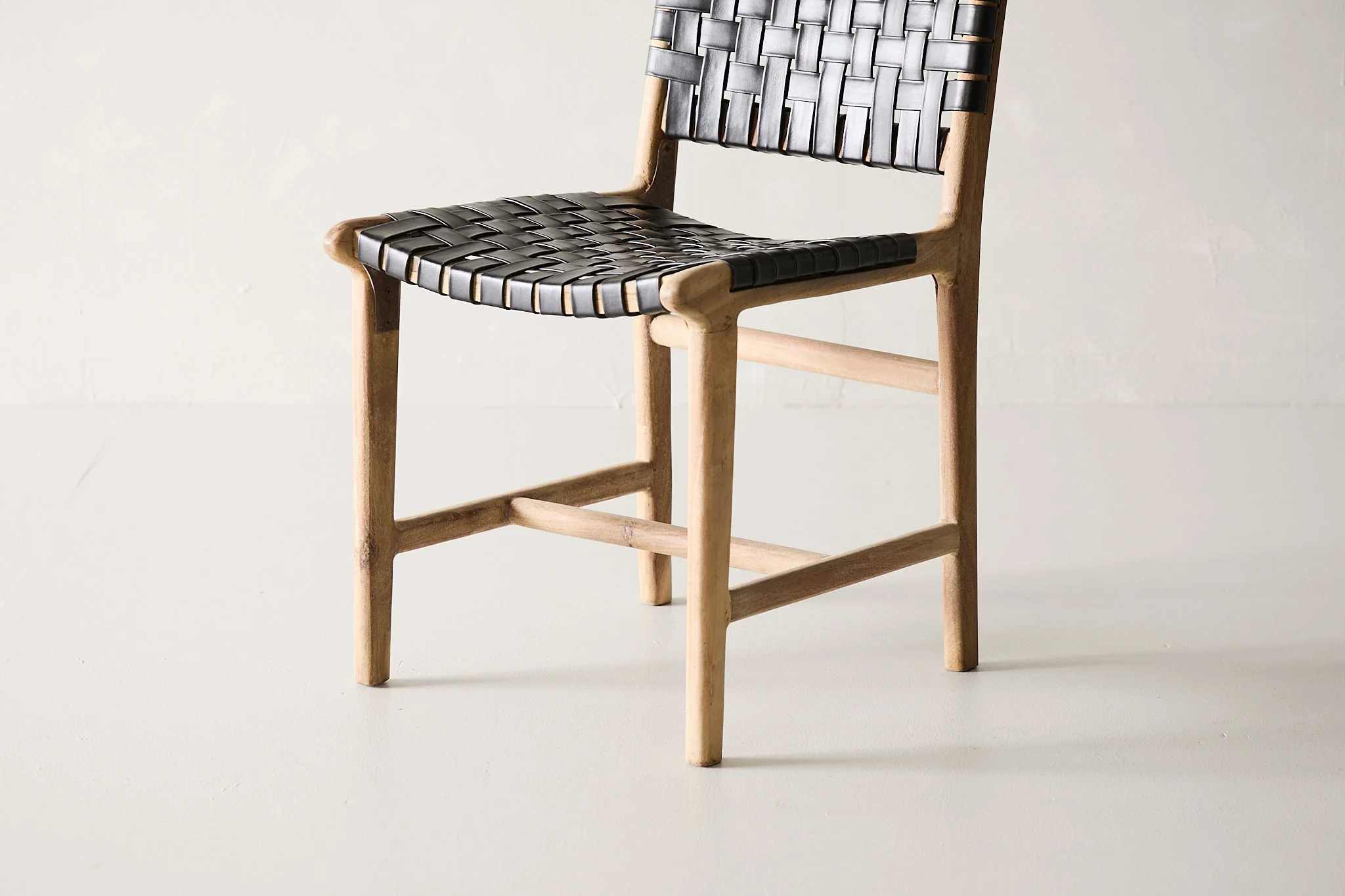 Trellis Dining Chair - Black Leather - Image 4