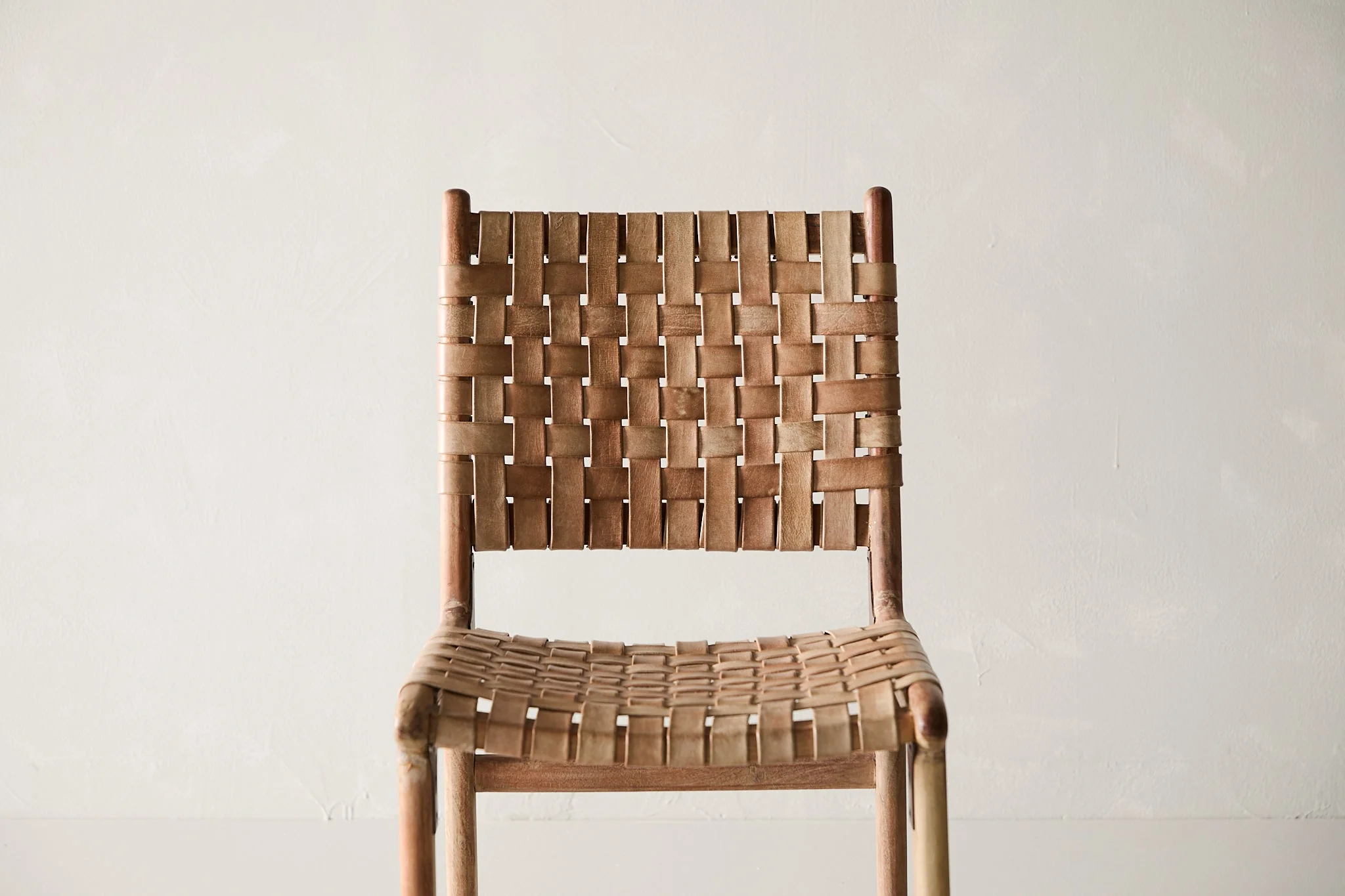 Trellis Dining Chair - Brown Leather - Image 2