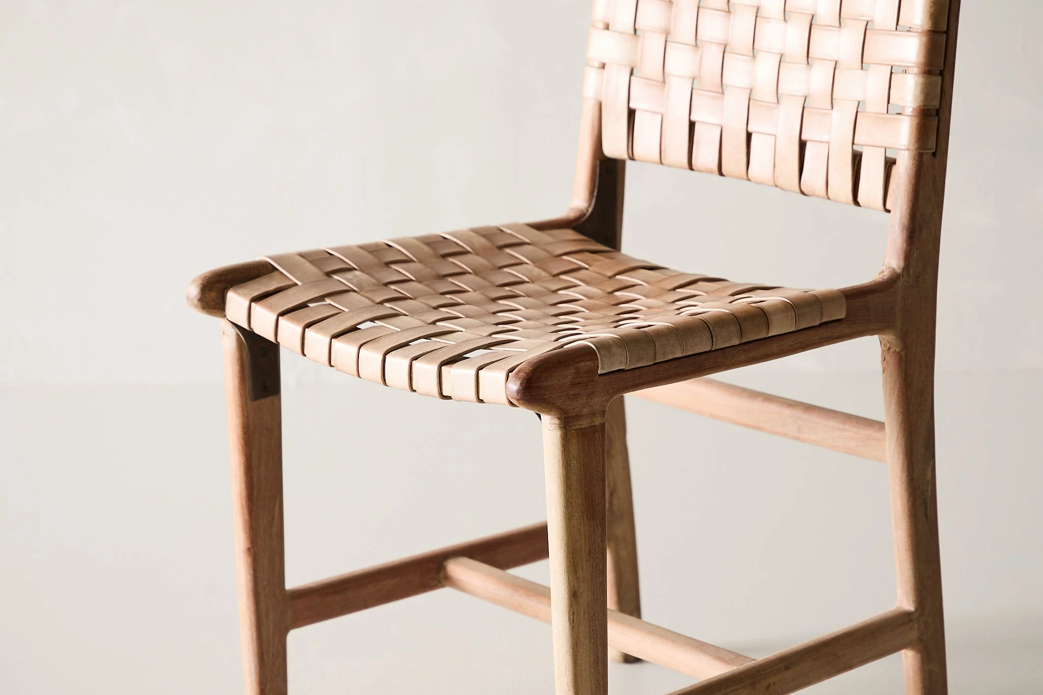 Trellis Dining Chair - Brown Leather - Image 4