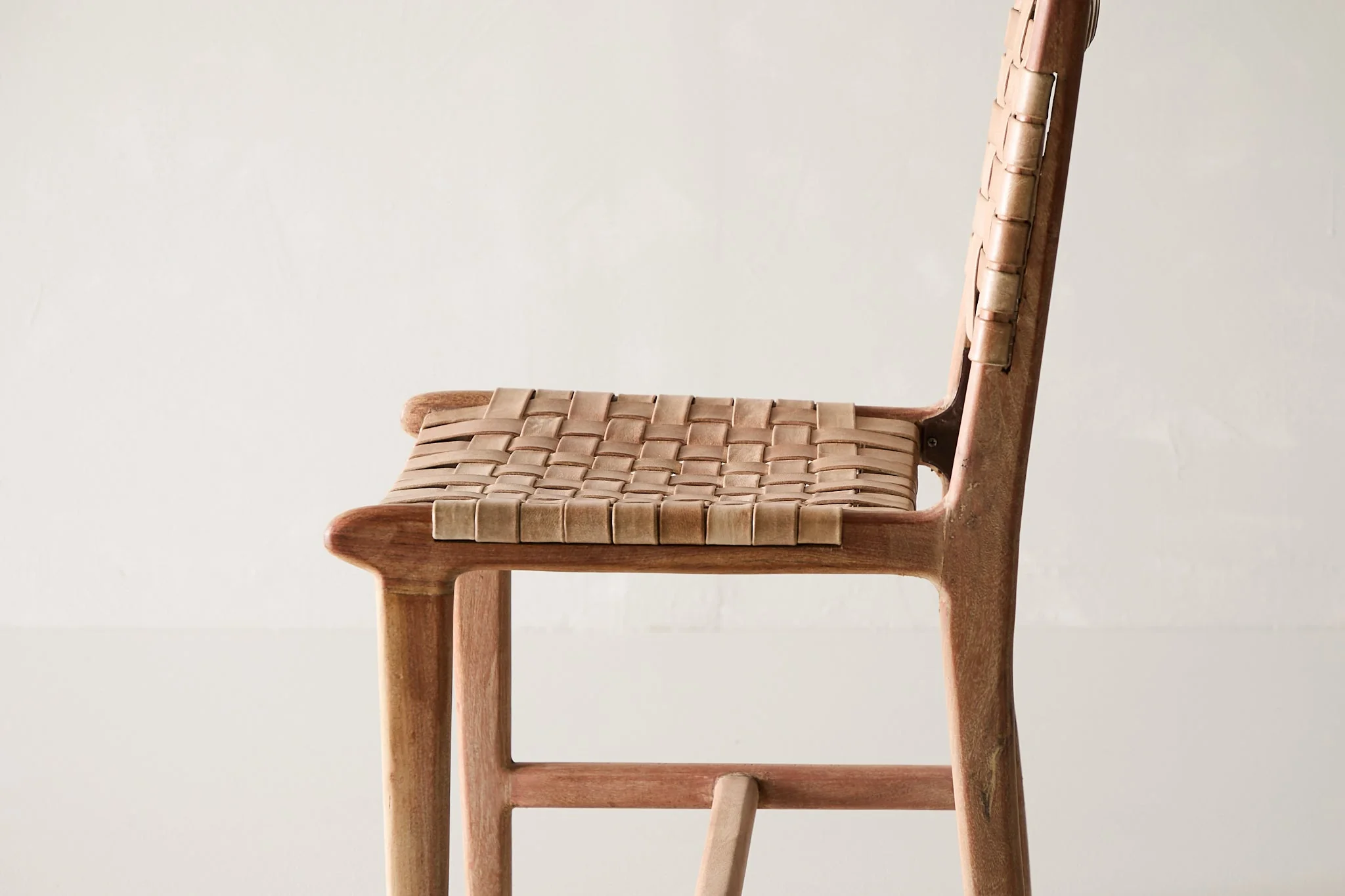Trellis Dining Chair - Brown Leather - Image 6