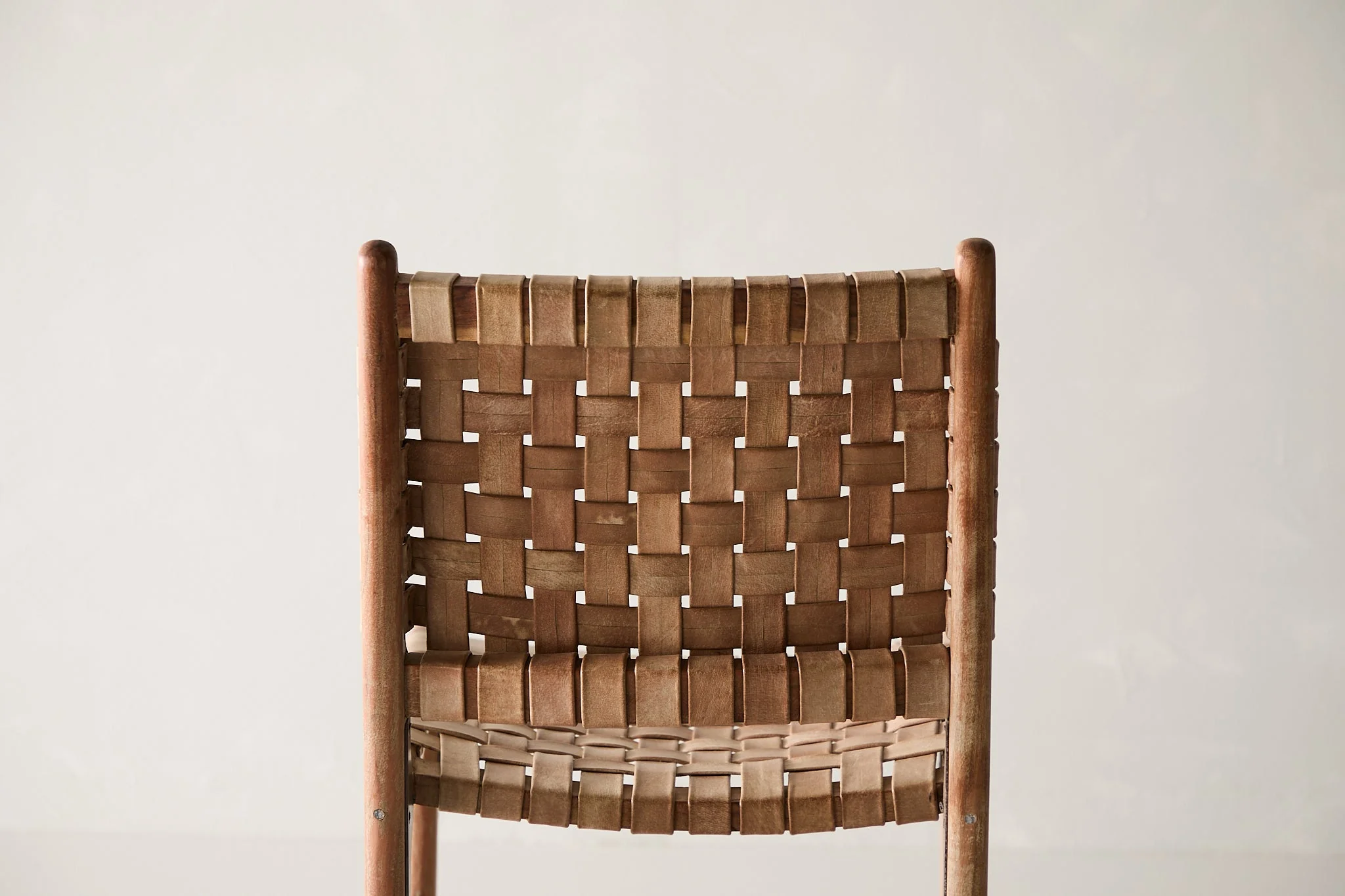 Trellis Dining Chair - Brown Leather - Image 8